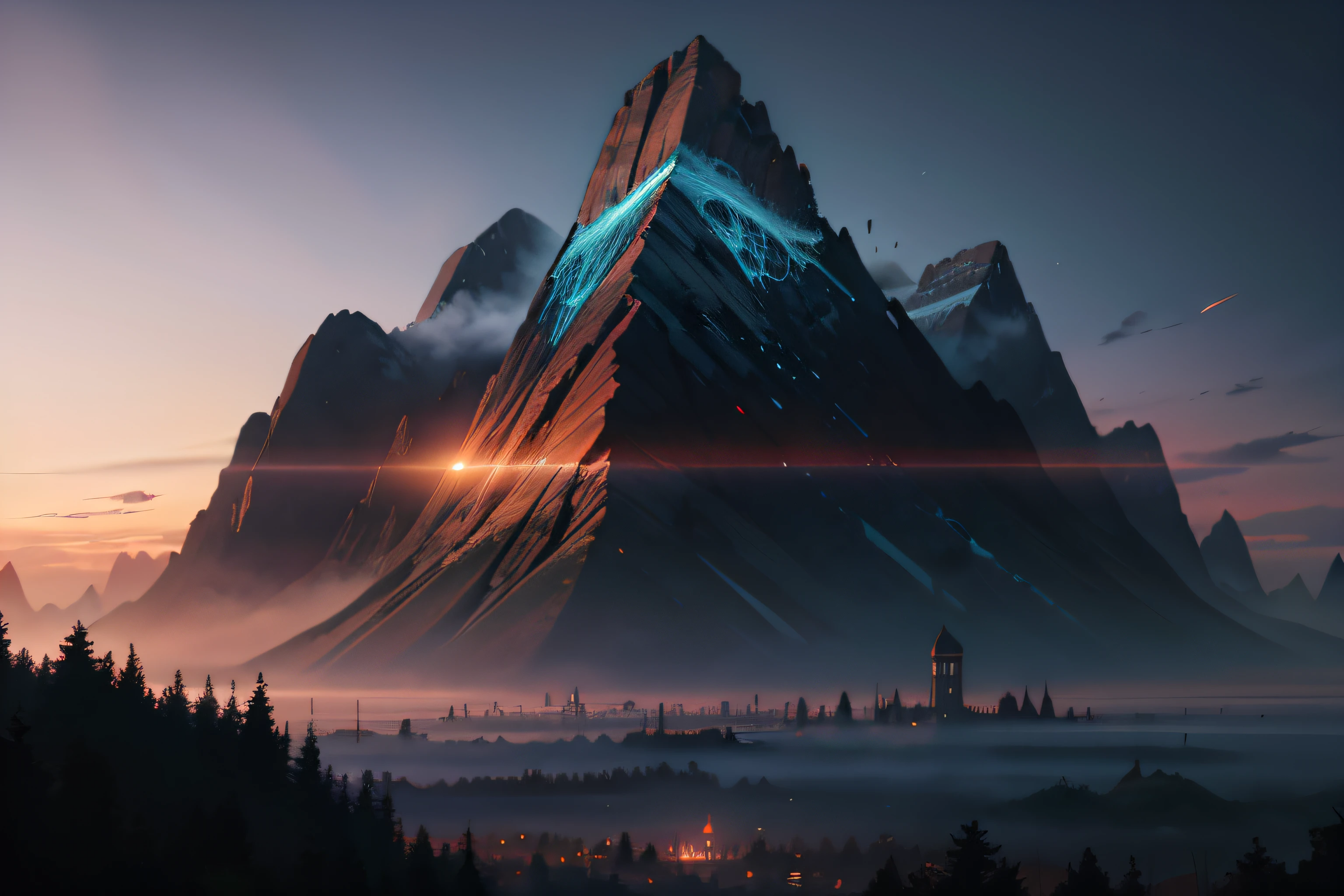 A beautiful landscape at dawn by atey ghailan, ismail inceoglu, michal lisowski, artstation, volumetric light, high detail, perfect,
(official art,unity 8k wallpaper,ultra detailed,High quality,best quality)