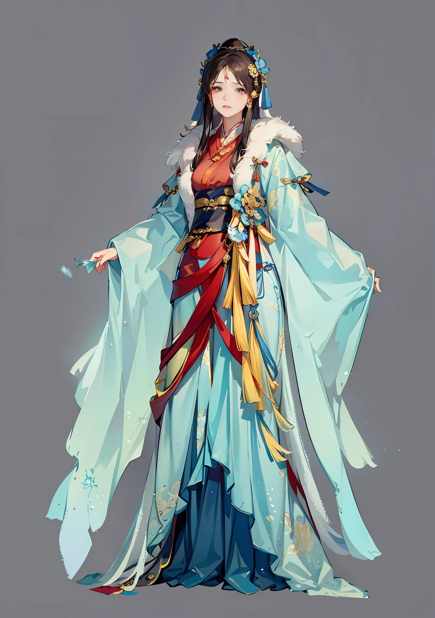 Chinese style girl，feater，ultraclear，Hanfu