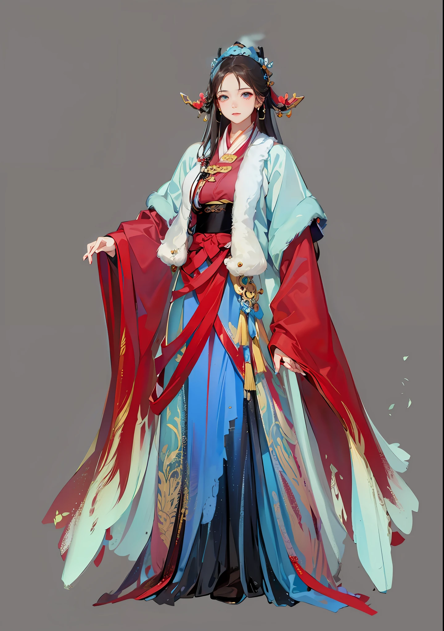 Chinese style girl，feater，ultraclear，Hanfu