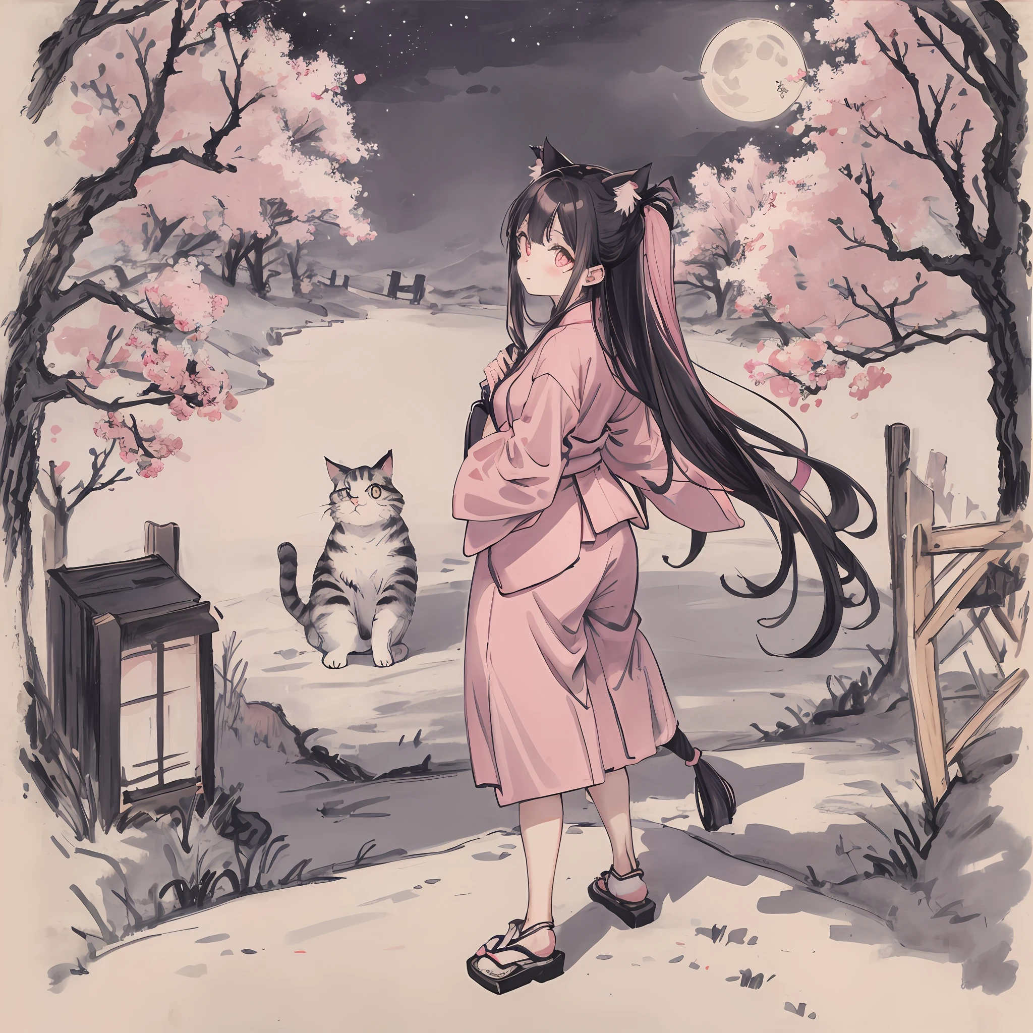 Cat,pinkcolor,Cute,Big eyes,masuter piece,fullmoon,backstreet,校服