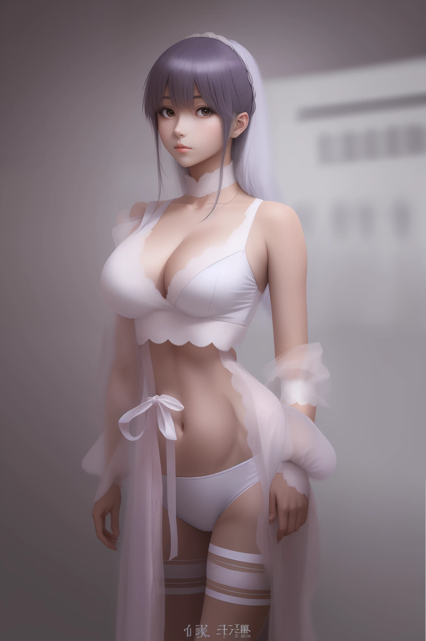 anime big breast,a beauty girl,Shoulder-length hair