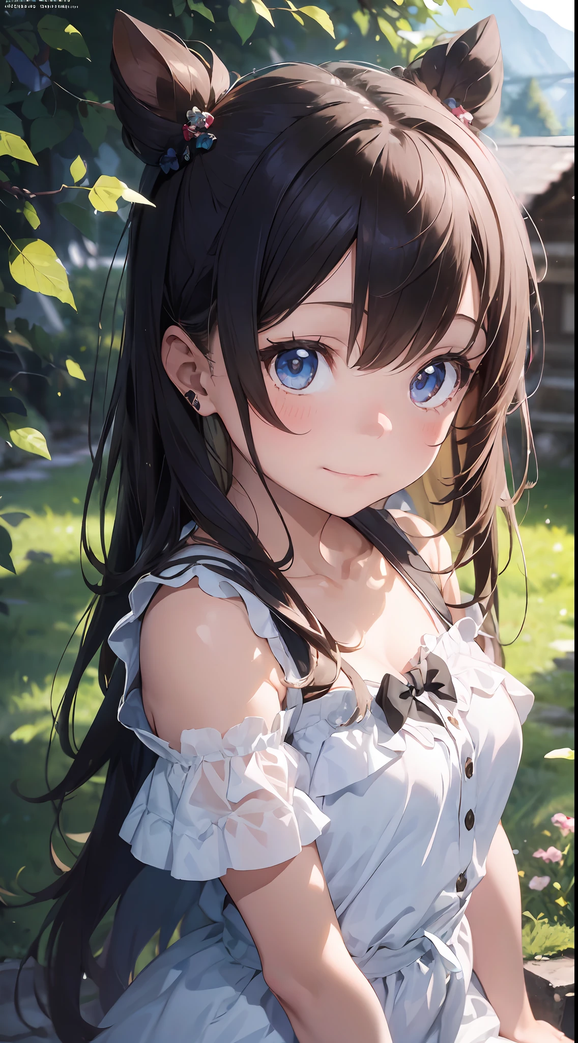 ((6year old girl:1.5)), Girl in 1, boobs loli, Petite girl, Complete anatomy, Whole body, child's body, child, Super Cute, garl, Little girl, Beautiful Girl, beautiful shining body, Bangs,Brown hair,high eyes,(aquamarine eyess), drooping eyes, Petite,tall eyes, beautiful girl with fine details, beautiful and delicate eyes, Detailed face, Beautiful eyes, beautiful shining body, a smile, Happiness, 

Whole body angle, alps, Shepherd's daughter, Mountain Girl, plein air, alpine meadow,

Natural light,((Realism: 1.2)), dynamic far view shot,Cinematic lighting, Perfect composition, by sumic.busty petite, ultra hyper-detailed, Official art, Maste Piece, (Best Quality:1.3), glint, the Extremely Detailed CG Unity 8K Wallpapers, Detailed background, Maste Piece, Best Quality, (Maste Piece), (Best Quality:1.4), (ultra-high-resolution:1.2), (hiper realistic:1.4), (Photorealistic:1.2), Best Quality, High quality, A high resolution, Detail enhancement,