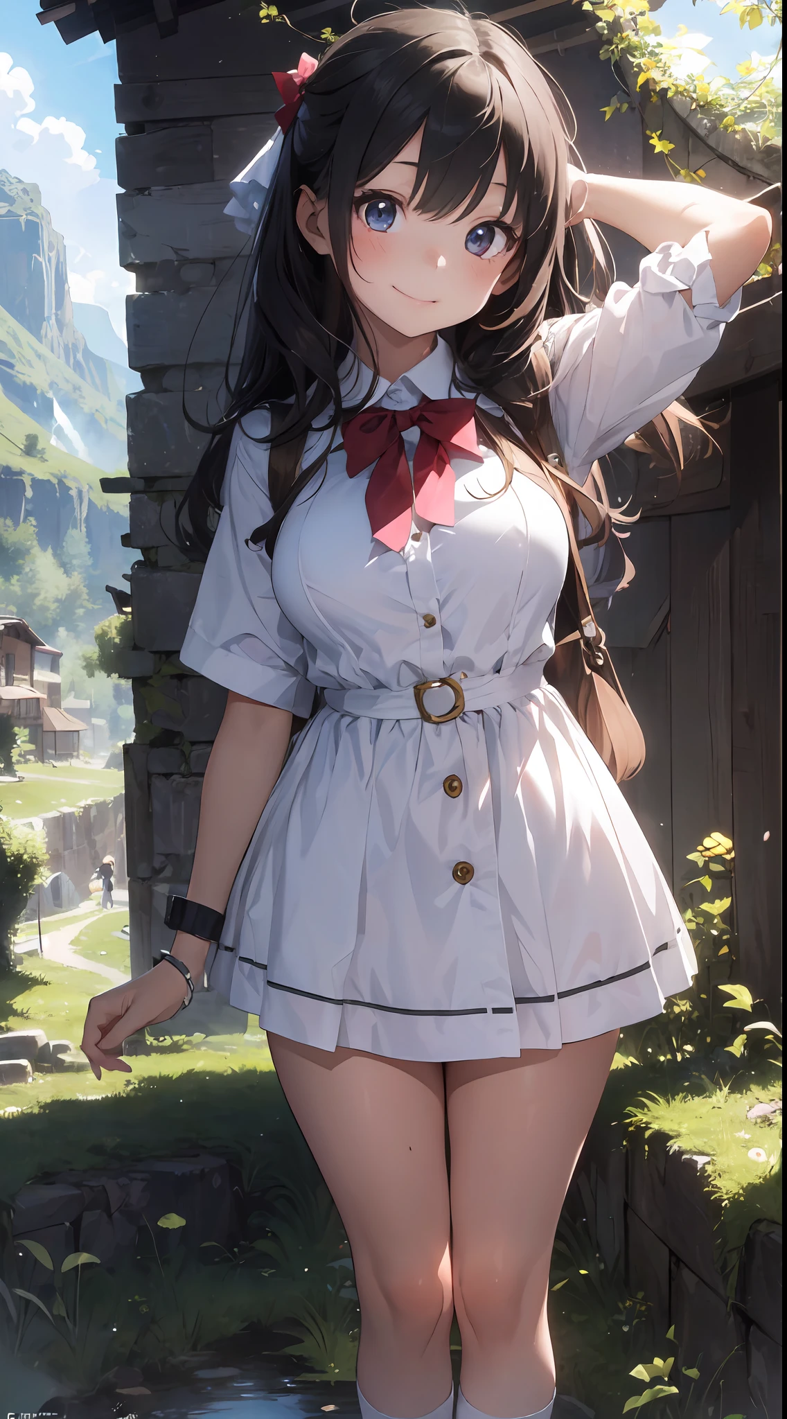 ((6year old girl:1.5)), Girl in 1, boobs loli, Petite girl, Complete anatomy, Whole body, child's body, child, Super Cute, garl, Little girl, Beautiful Girl, beautiful shining body, Bangs,Brown hair,high eyes,(aquamarine eyess), drooping eyes, Petite,tall eyes, beautiful girl with fine details, beautiful and delicate eyes, Detailed face, Beautiful eyes, beautiful shining body, a smile, Happiness,
Whole body angle, alps, Shepherd's daughter, Mountain Girl, plein air, alpine meadow,
Natural light,((Realism: 1.2)), dynamic far view shot,Cinematic lighting, Perfect composition, by sumic.busty petite, ultra hyper-detailed, Official art, Maste Piece, (Best Quality:1.3), glint, the Extremely Detailed CG Unity 8K Wallpapers, Detailed background, Maste Piece, Best Quality, (Maste Piece), (Best Quality:1.4), (ultra-high-resolution:1.2), (hiper realistic:1.4), (Photorealistic:1.2), Best Quality, High quality, A high resolution, Detail enhancement,