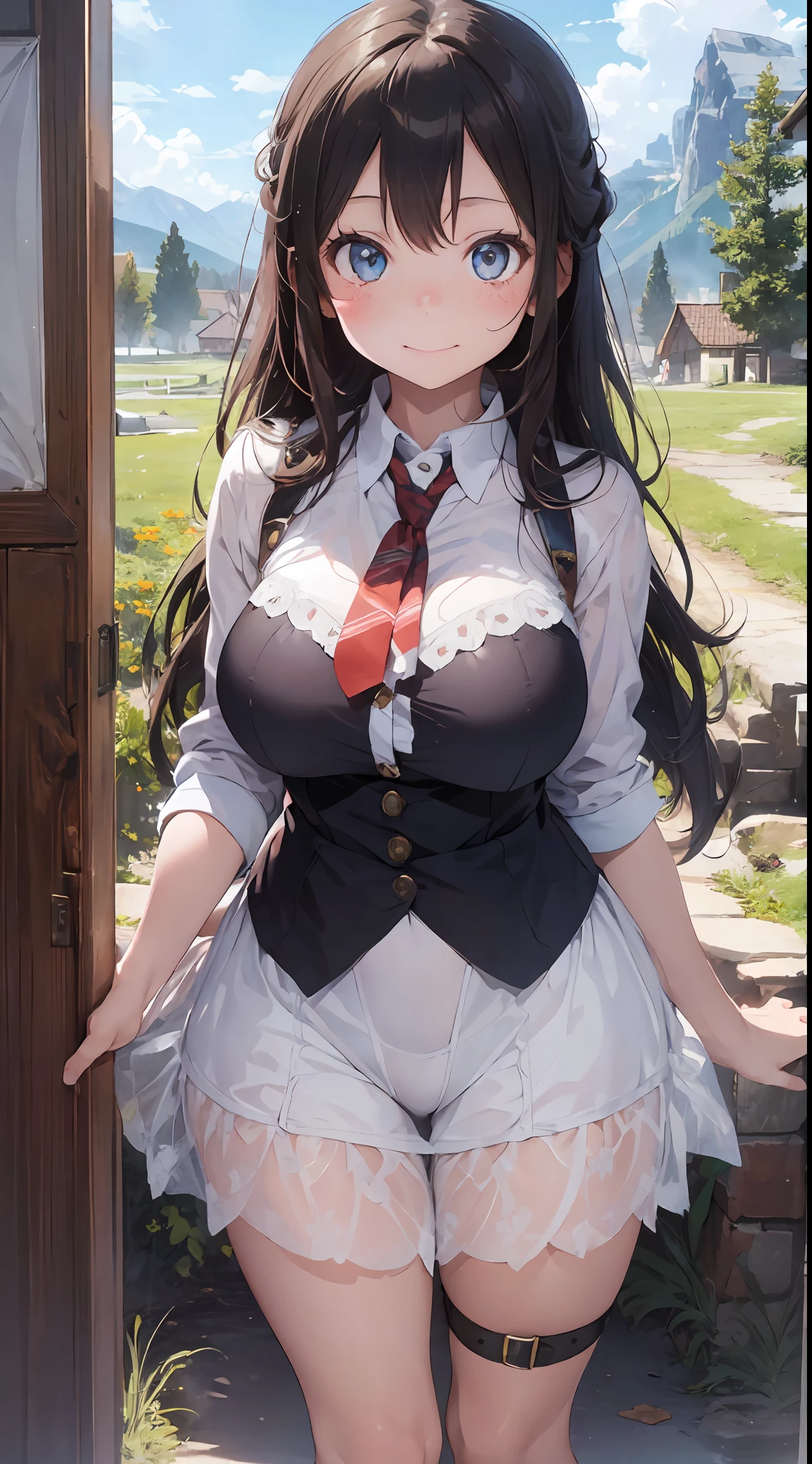 (((6ar olirl:1.5))), Girl in 1, boobs loli, Exaggerating huge breasts to the maximum, Petite girl, Complete anatomy, Whole body, childdy, child, Supte, garl, Little girl, Beautiful Girl, beautiful shining body, Bangs,Brown hair,high eyes,(aquamarine eyess), drooping eyes, Petite,tall eyes, beautiful girl with fine details, beautiful and delicate eyes, Detailed face, Beautiful eyes, beautiful shining body, a smile, Happiness, , Perfect fusion of the child's body wieasts with maximum exaggerated huge breasts,
Whole body angle, alps, Shepherd's daughter, Mountain Girl, plein air, alpine meadow,
Natural light,((Realism: 1.2)), dynamic far view shot,Cinematic lighting, Perfect composition, by sumic.busty petite, ultra hyper-detailed, Official art, Maste Piece, (Best Quality:1.3), glint, Highly detailed CG Unity 16k wallpaper, Detailed background, Maste Piece, Best Quality, (Maste Piece), (Best Quality:1.4), (ultra-high-resolution:1.2), (hiper realistic:1.4), (Photorealistic:1.2), Best Quality, High quality, A high resolution, Detail enhancement,