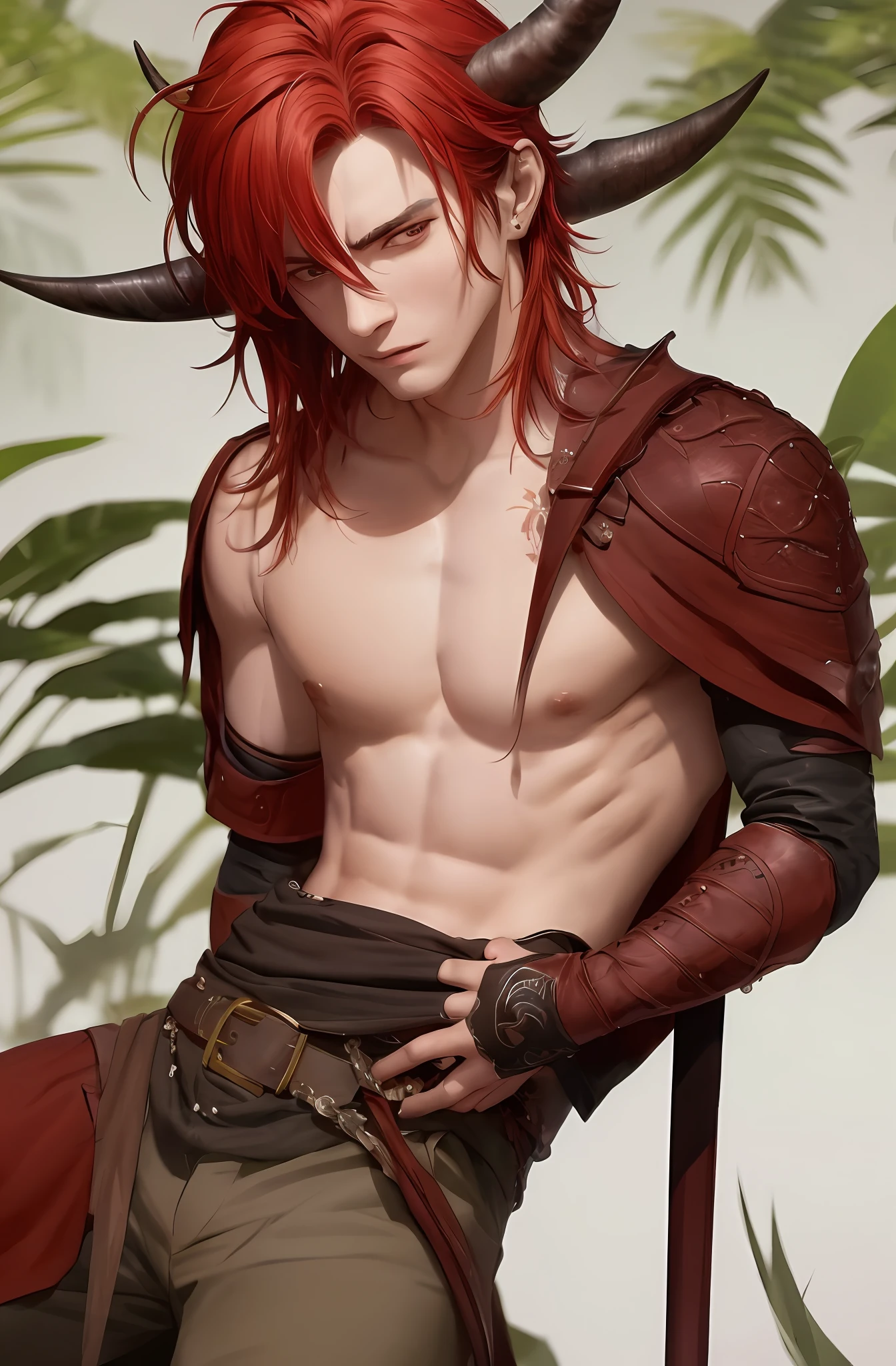 Tiefling Boy with tattooed arms
