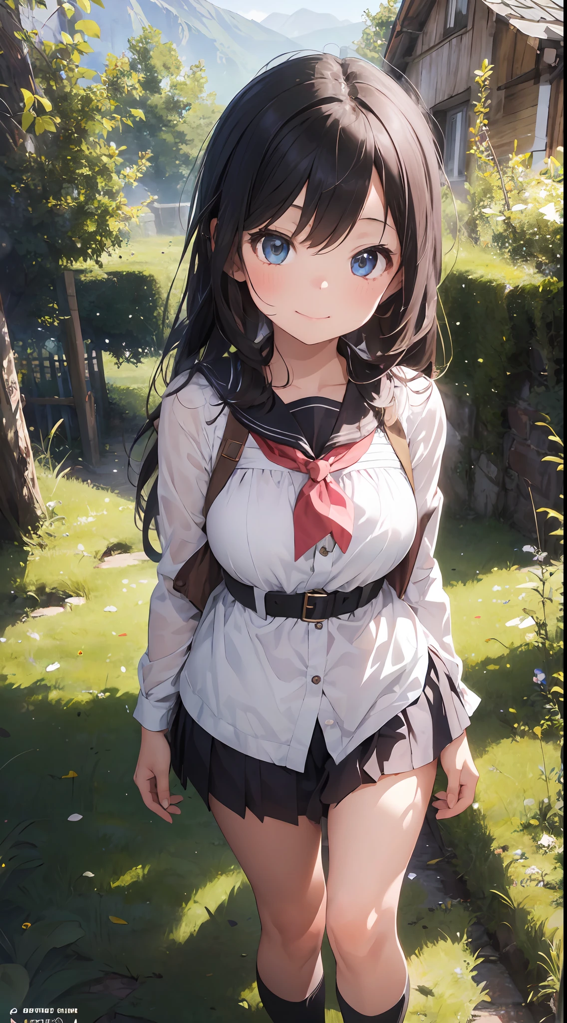 ((6ar olirl:1.5)), Girl in 1, boobs loli, Petite girl, Complete anatomy, Whole body, childdy, child, Supte, garl, Little girl, Bel Girl, beautiful shining body, Bangs,Brown hair,high eyes,(aquamarine eyess), drooping eyes, Petite,tall eyes, beautiful girl with fine details, beautiful and delicate eyes, Detailed face, Beautiful eyes, beautiful shining body, a smile, Happiness,
Whole body angle, alps, Shepherd's daughter, Mountain Girl, plein air, alpine meadow,
Natural light,((Realism: 1.2)), dynamic far view shot,Cinematic lighting, Perfect composition, by sumic.busty petite, ultra hyper-detailed, Official art, Maste Piece, (Best Quality:1.3), glint, the Extremely Detailed CG Unity 8K Wallpapers, Detailed background, Maste Piece, Best Quality, (Maste Piece), (Best Quality:1.4), (ultra-high-resolution:1.2), (hiper realistic:1.4), (Photorealistic:1.2), Best Quality, High quality, A high resolution, Detail enhancement,
