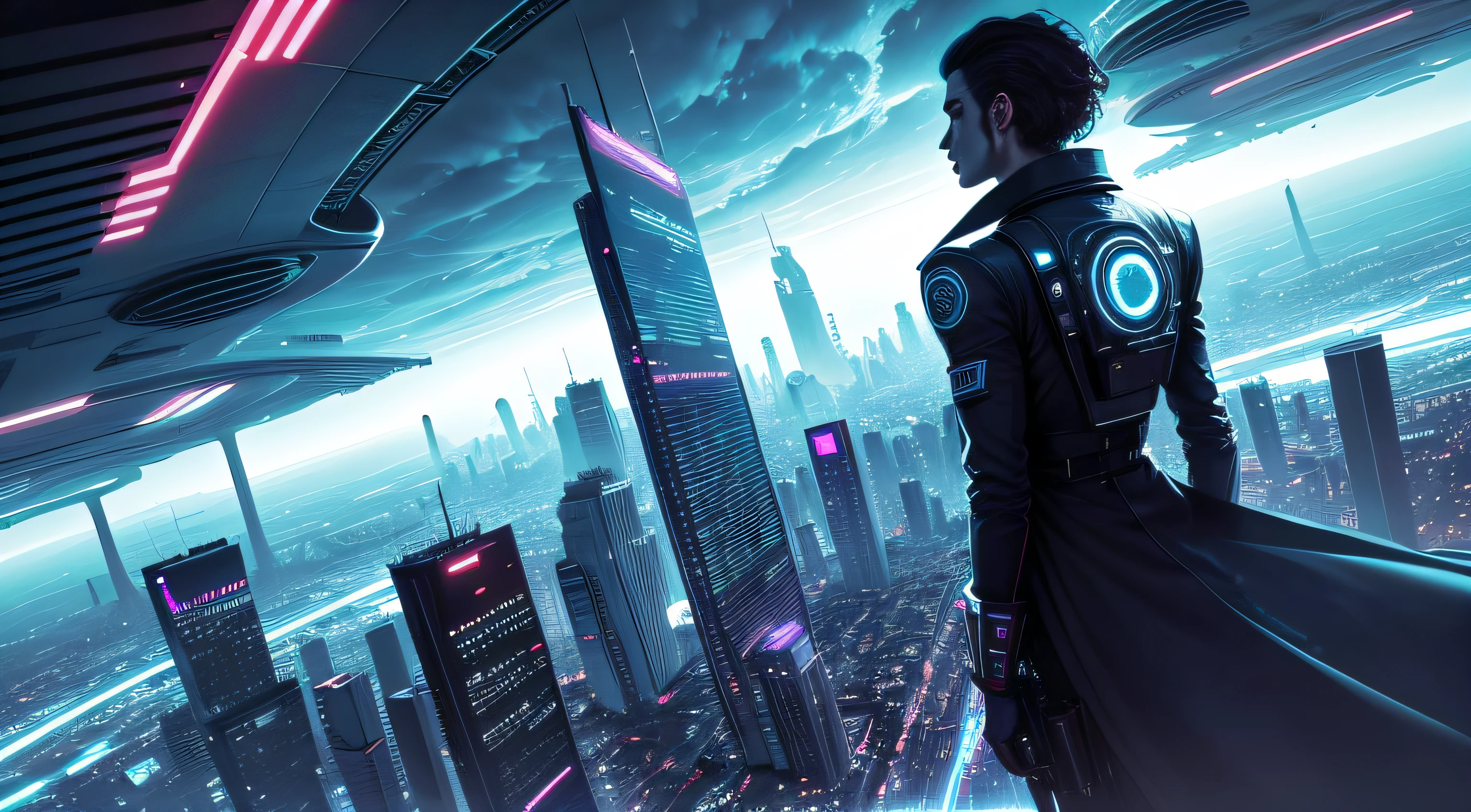 Ciudad futurista trippy