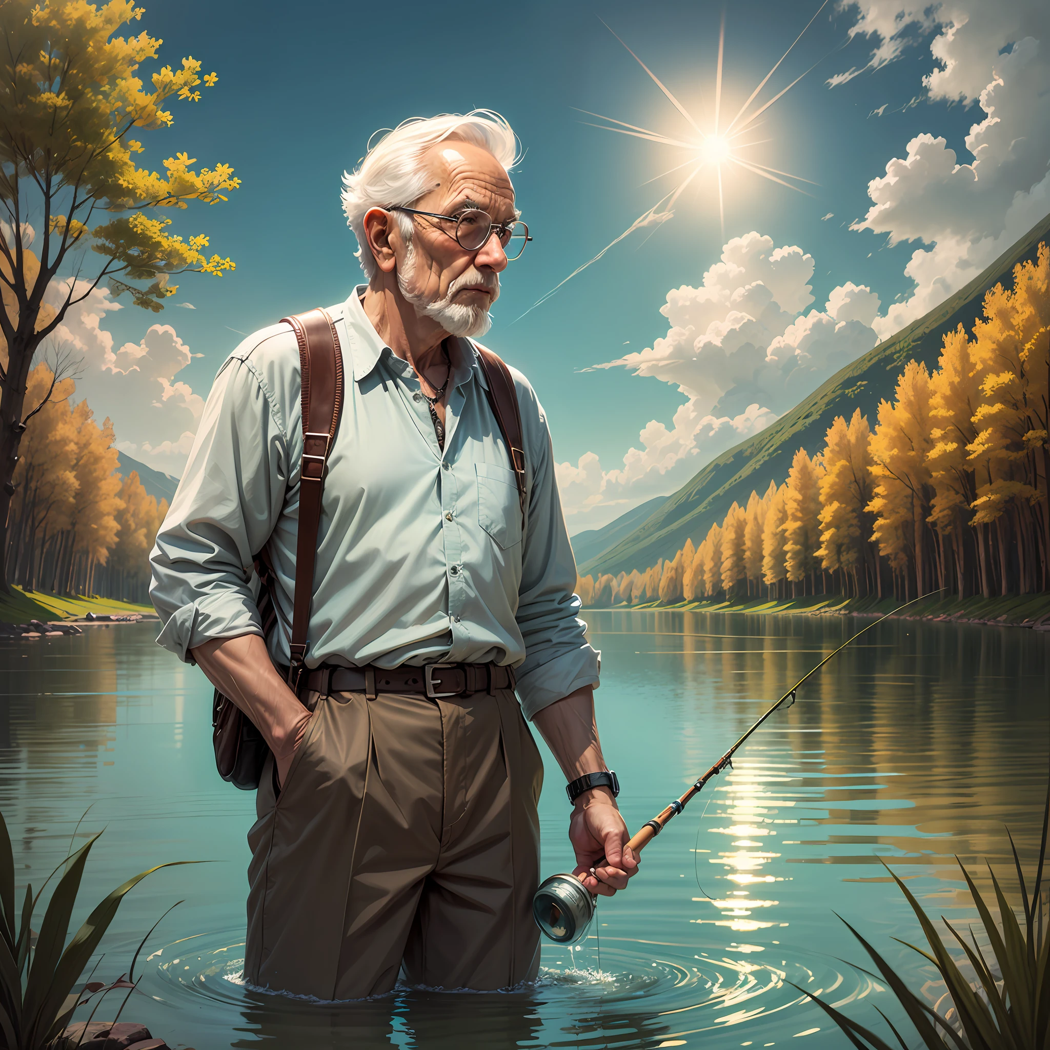 mont,lake,florals,suns,A old man,fishing --auto --s2