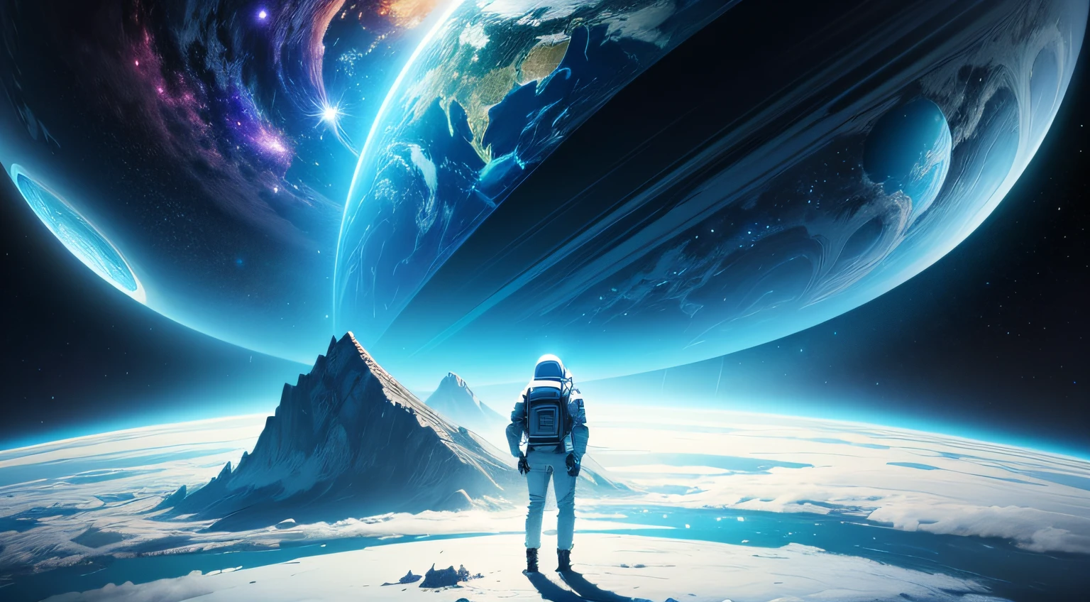 Futuristic Earth Trippy in the space of another dimension