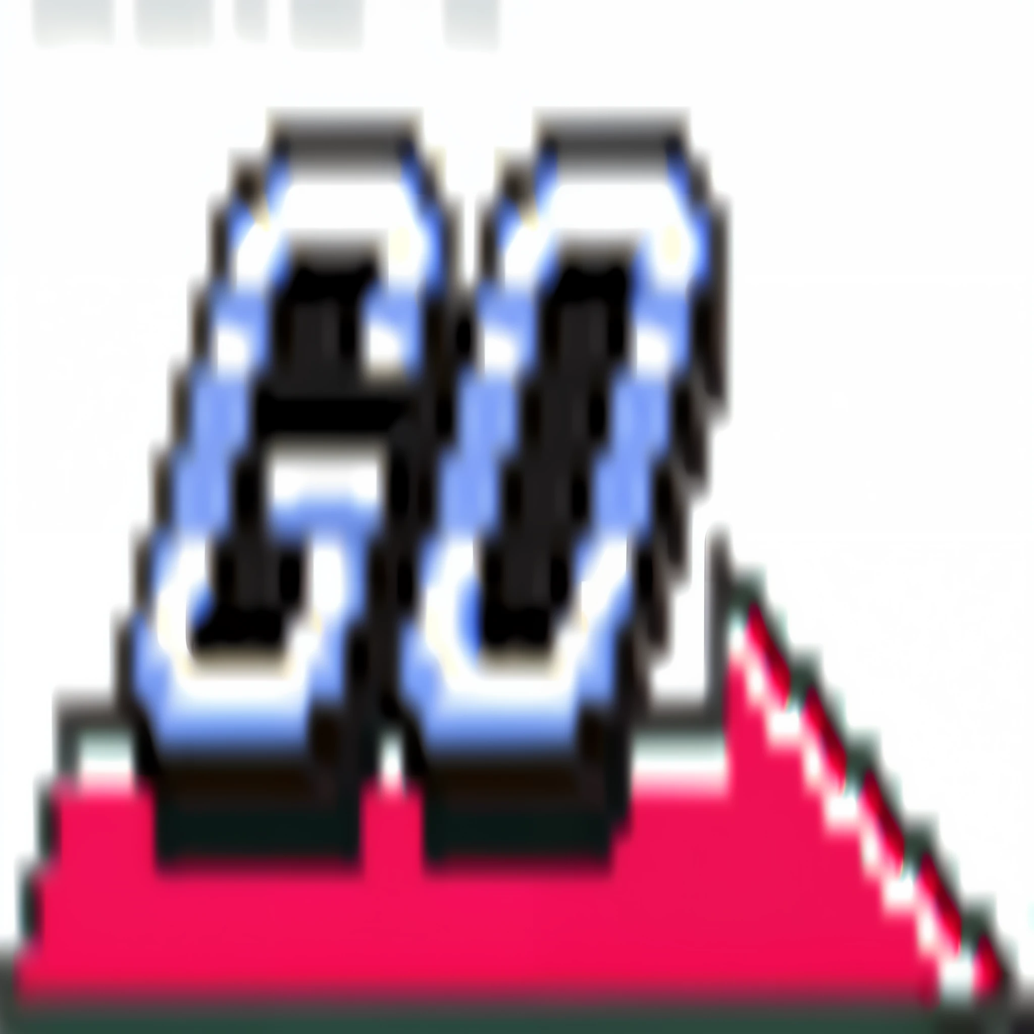 A closeup of a pixel-style logo with the number 32, Msxotto, exploitable image, -passo 50, vhs static overlay, Videogame, RGB de 16 bits, 2 5 6 x 2 5 6 pixels, 16 bits, 1 6 - Bit, Arte do cartucho de jogo NES, arte da caixa, Linhas de varredura CRT RGB --auto