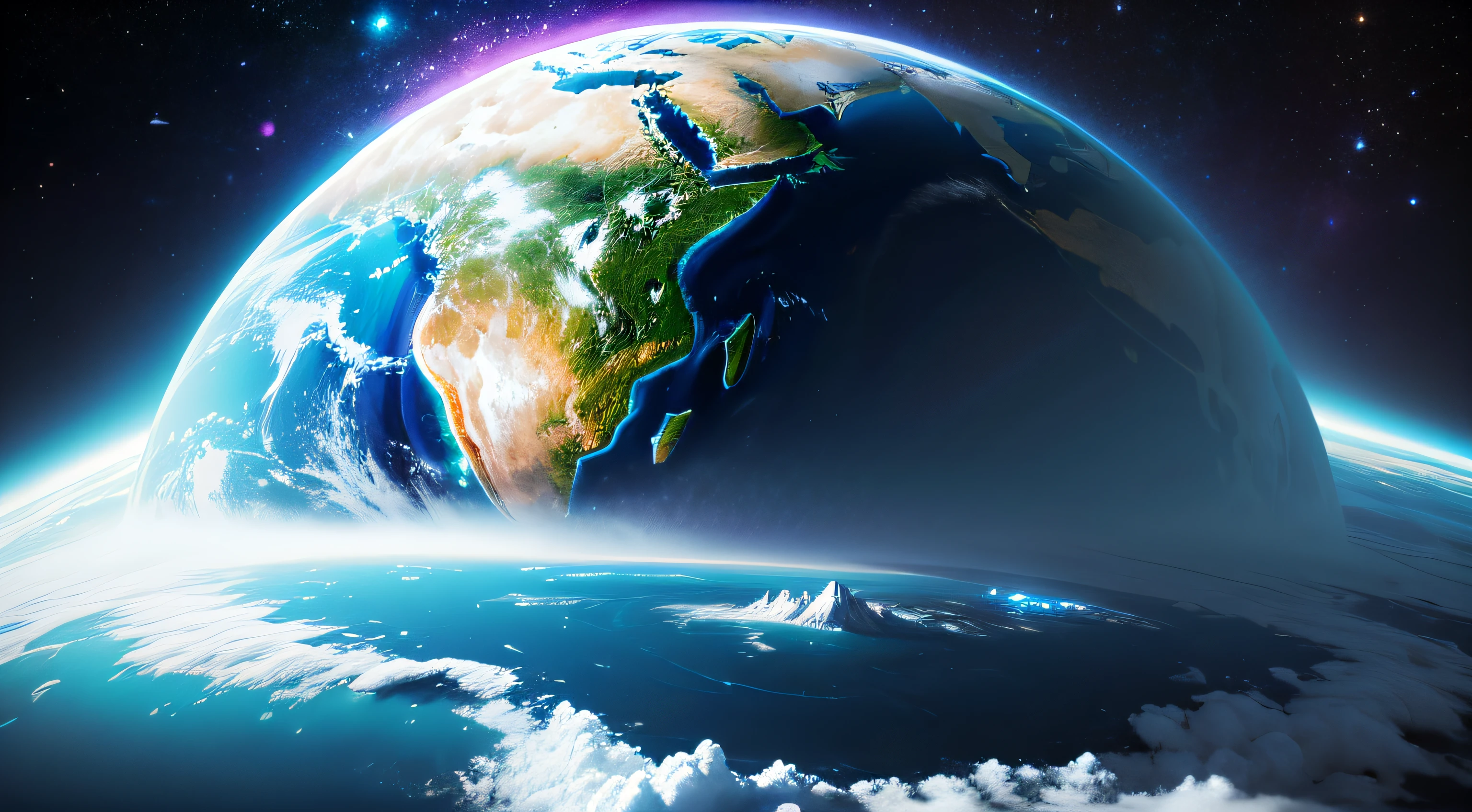 Futuristic Earth Trippy in the space of another dimension