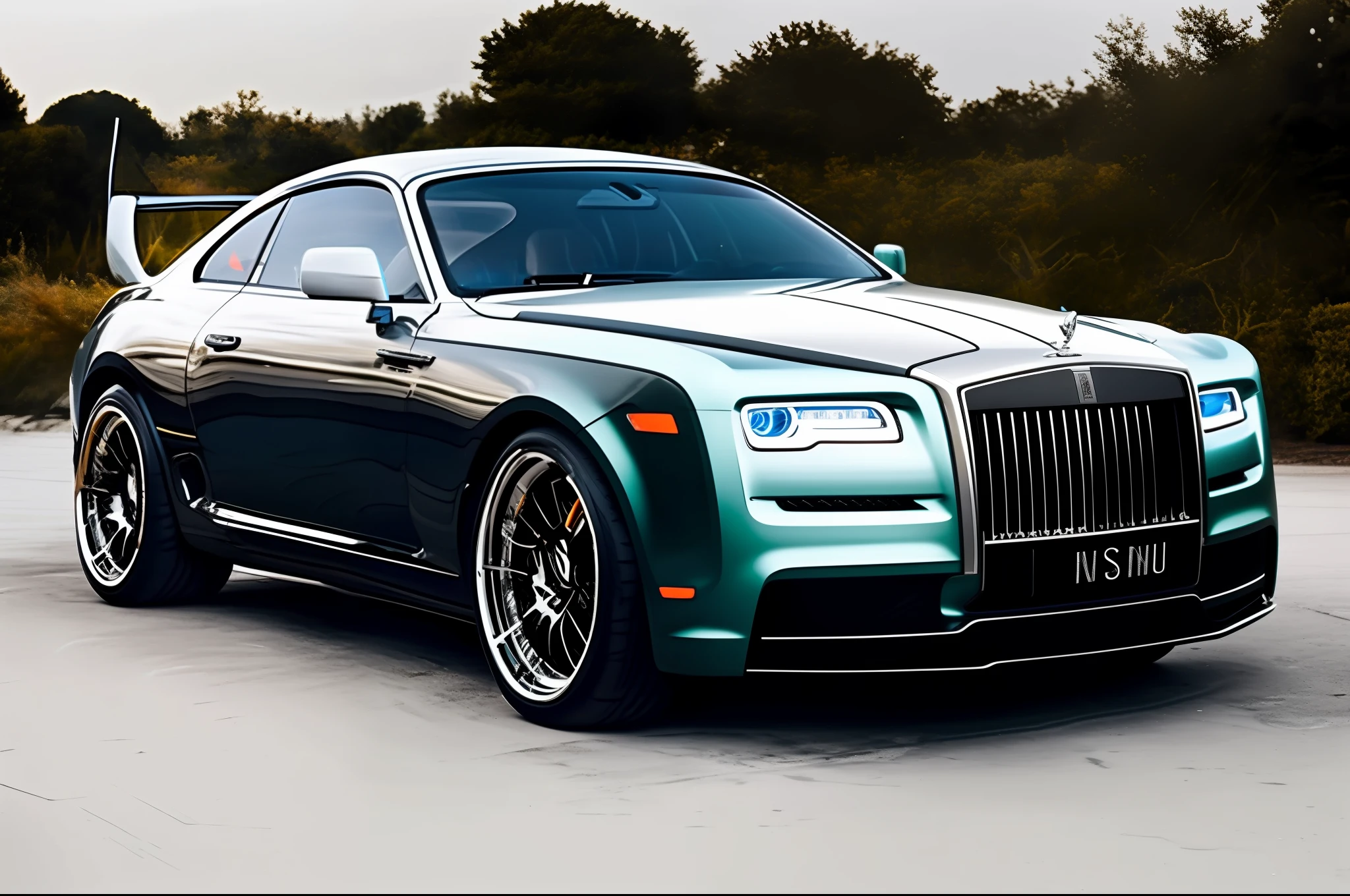 black in color,The front of the car should have the line and atmosphere of Rolls-Royce,There must also be a streamlined sports car。Noble luxury headlights。