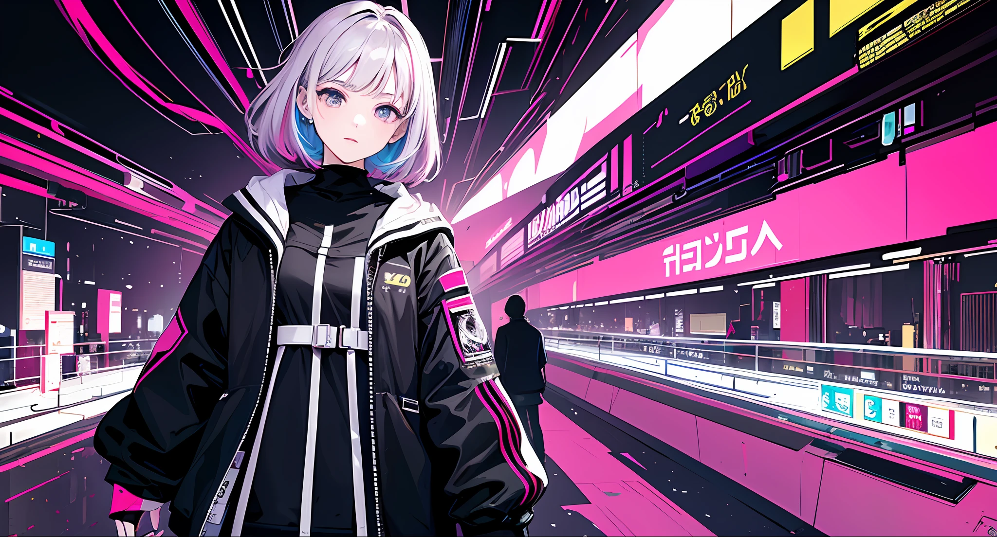 (masterpiece, top quality, best quality, official art, beautiful and aesthetic:1.2), 1girl, glitch art, (digital distortion), pixelated fragments, data corruption,colorful noise, visual chaos,contemporary aesthetics
