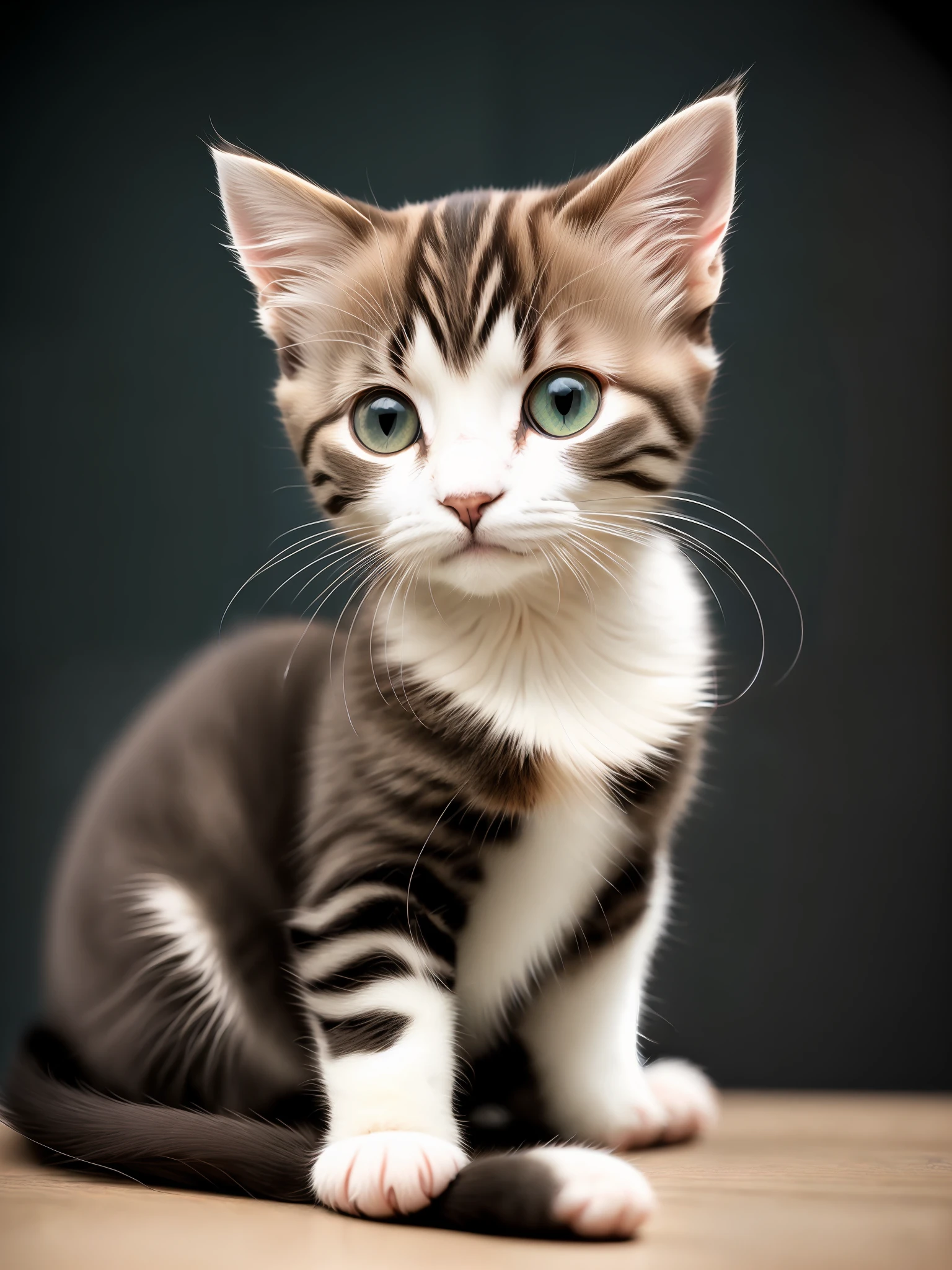 a cute kitten made out of metal, (cyborg:1.1), ([tail | detailed wire]:1.3), (intricate details), hdr, (intricate details, hyperdetailed:1.2), cinematic shot, vignette, centered