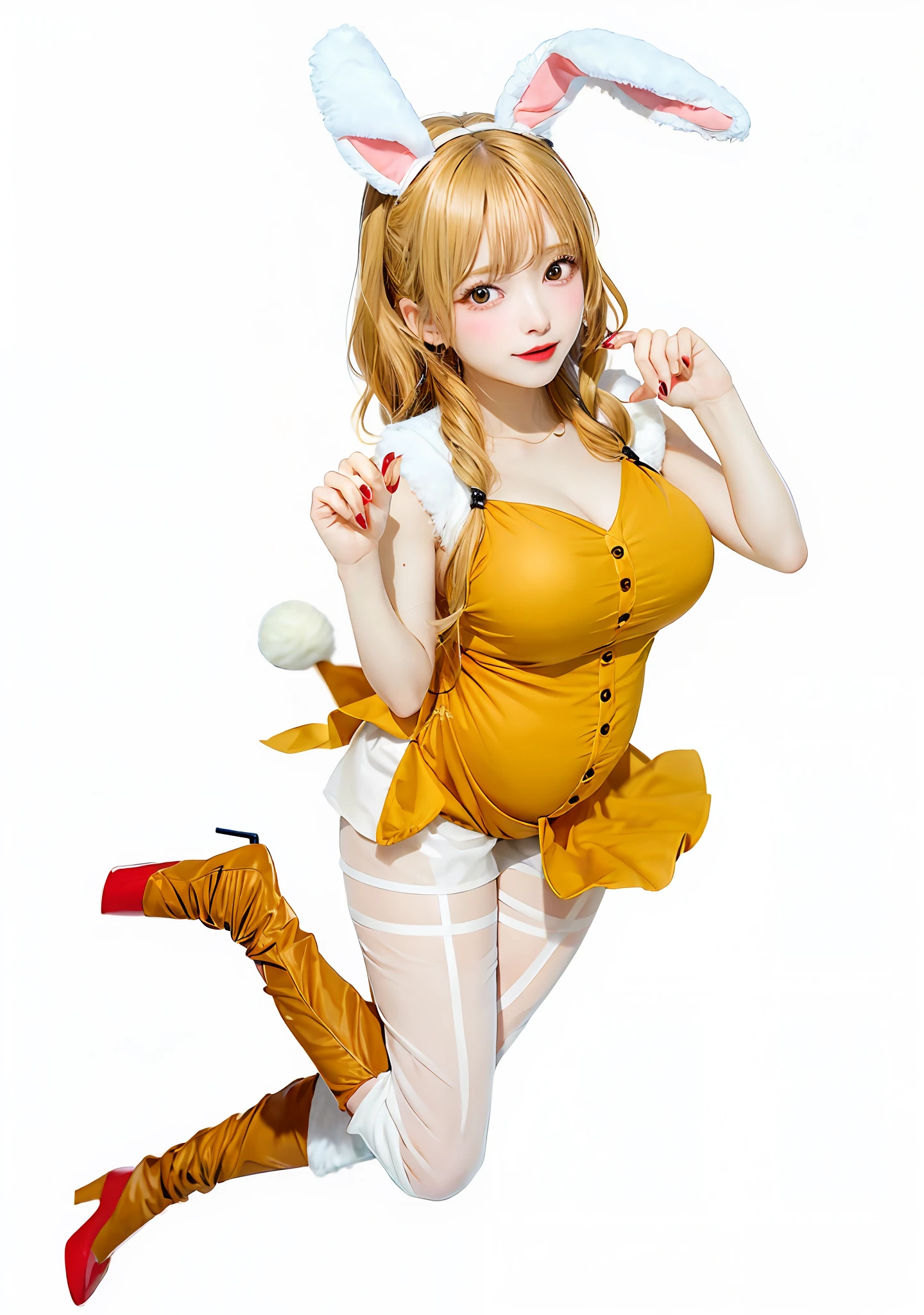 a cartoon image of a woman in a bunny costume, nami from one piece, nami one piece, nami, loli in dress transparent, from one piece, looking like annie leonhart, annie leonhart, neferpitou, anime girl named lucy,  girl big pregnant, cell shaded adult animation, seven deadly sins anime, ( ( misa amane # ) )