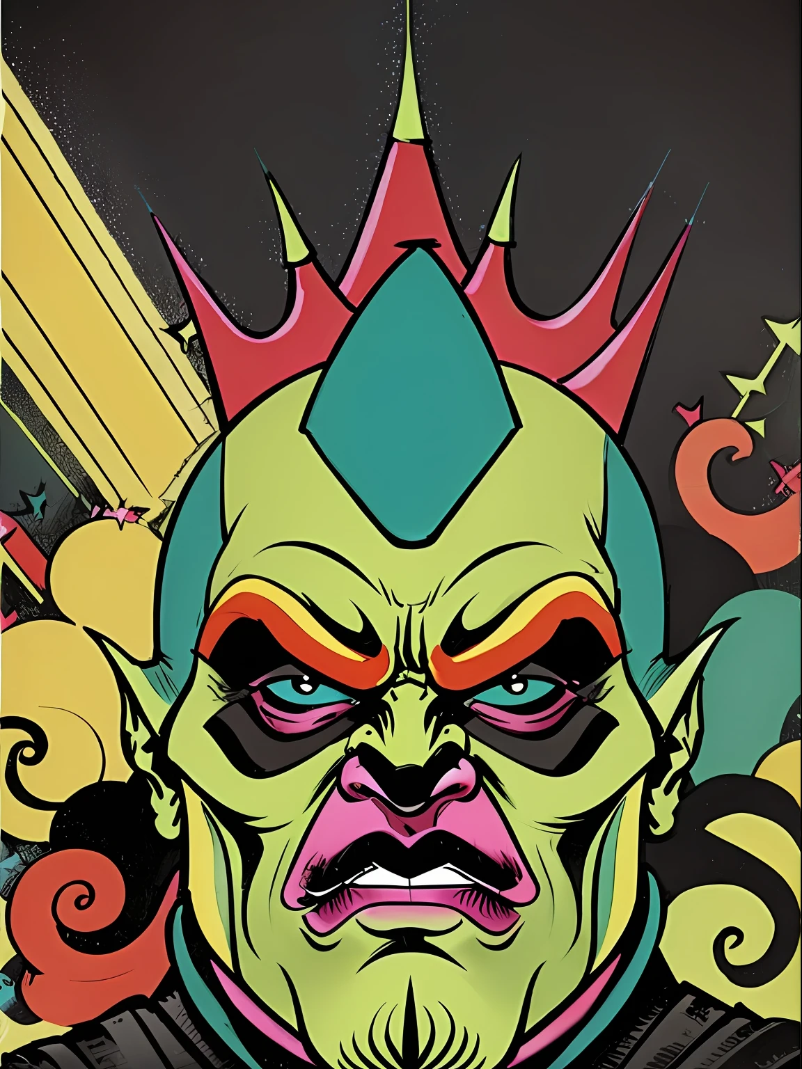 A beautiful aesthetic theme icon villain of evil birthday cake, cores neon, vetor, storybook illustration art, hiper detalhes, Supervillain aesthetics, foco nítido, Denoise, 8k, estilo de arte de desenho bonito, Arte Digital
