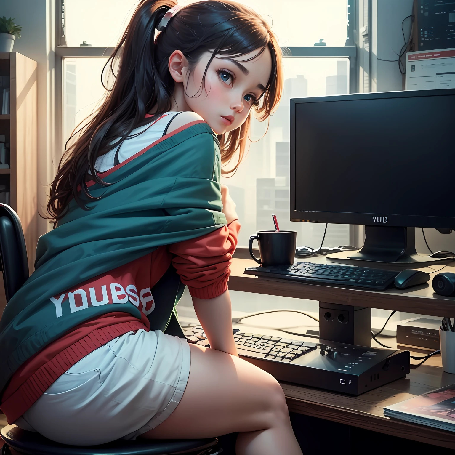 A YouTube banner for programming channel. That there's someone sitting in front of the computer coding codes and teaching --auto