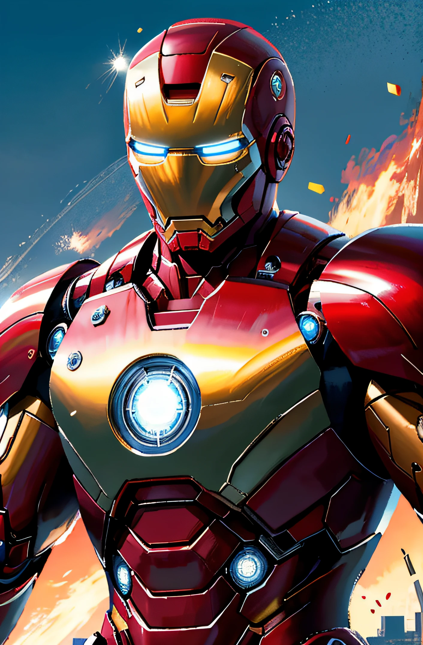masterpiece, high quality,looking at viewer, plstyle,1boy,iron man,