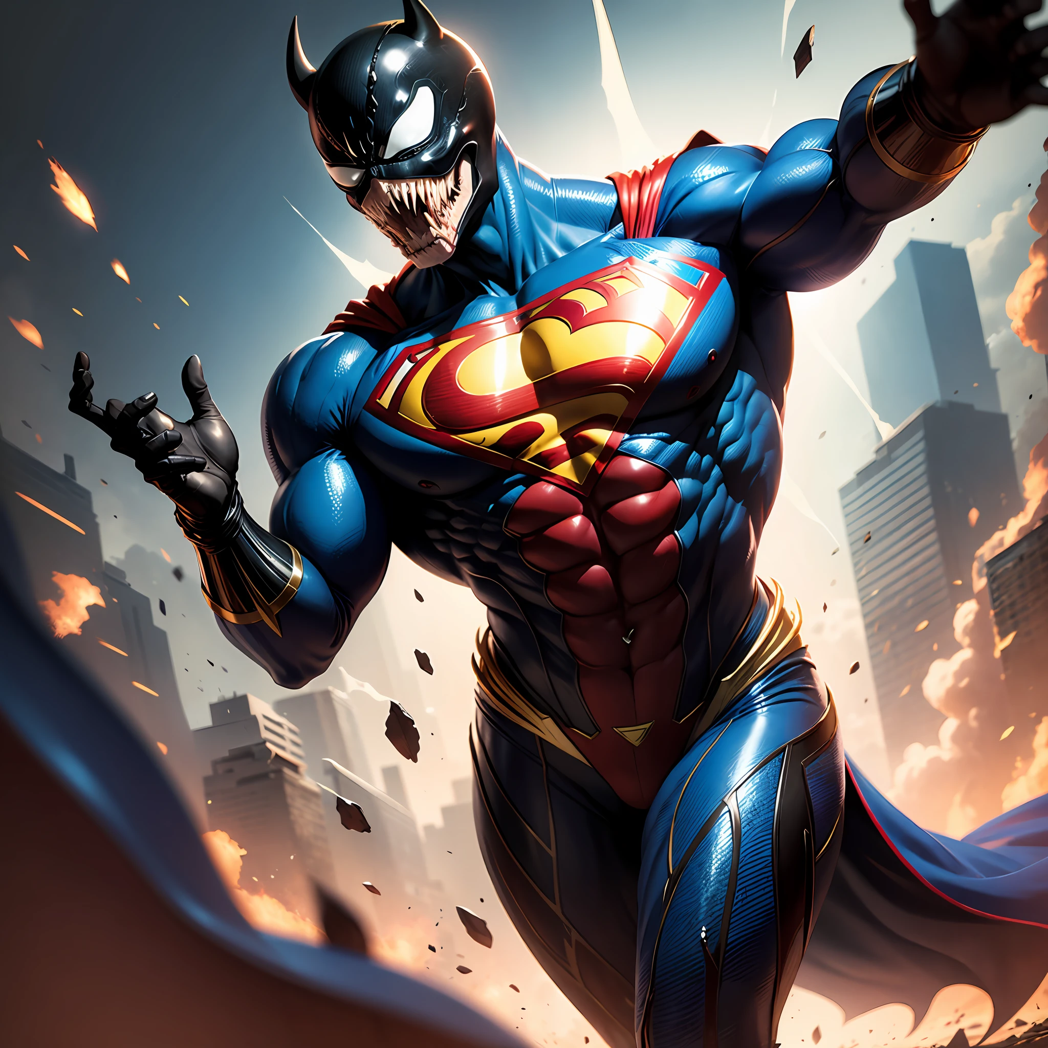 venom being used by Superman with the colors of the super costume --auto