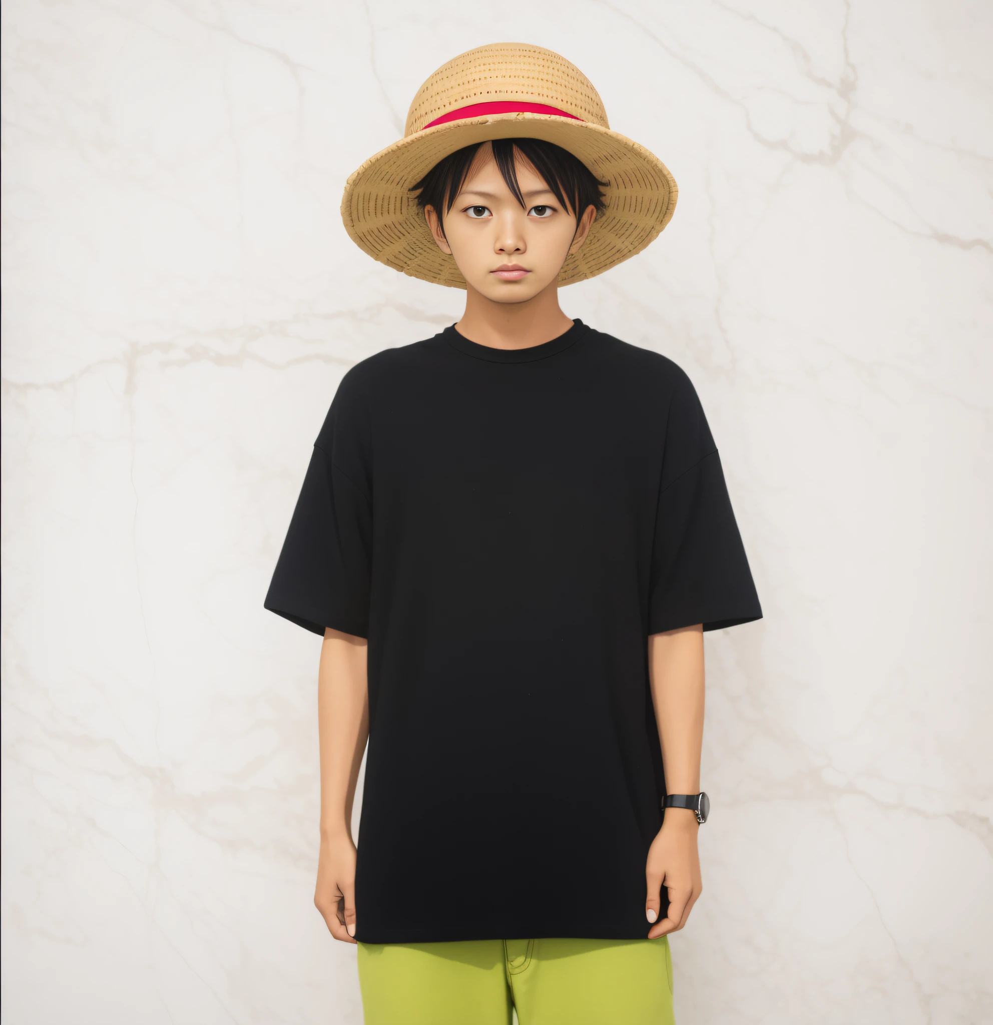 (30 years old man wearing a stylish straw hat)