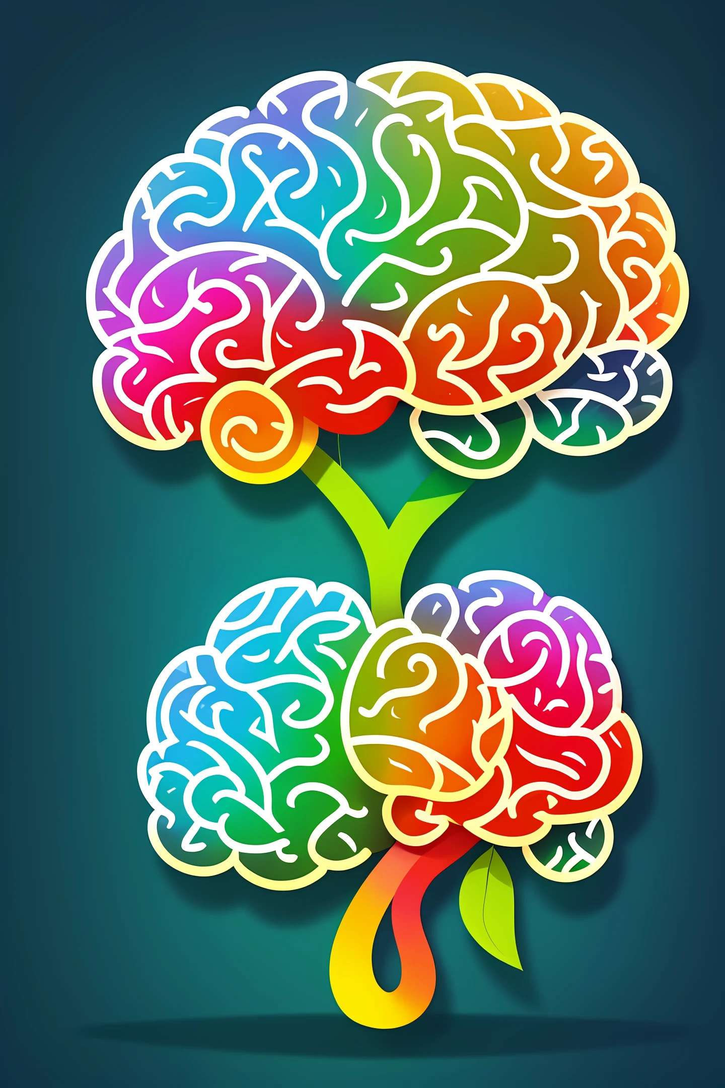 icon is a stylized brain, com dobras suavizadas e formas arredondadas. Ele representa a curiosidade intelectual e a busca por conhecimento.
