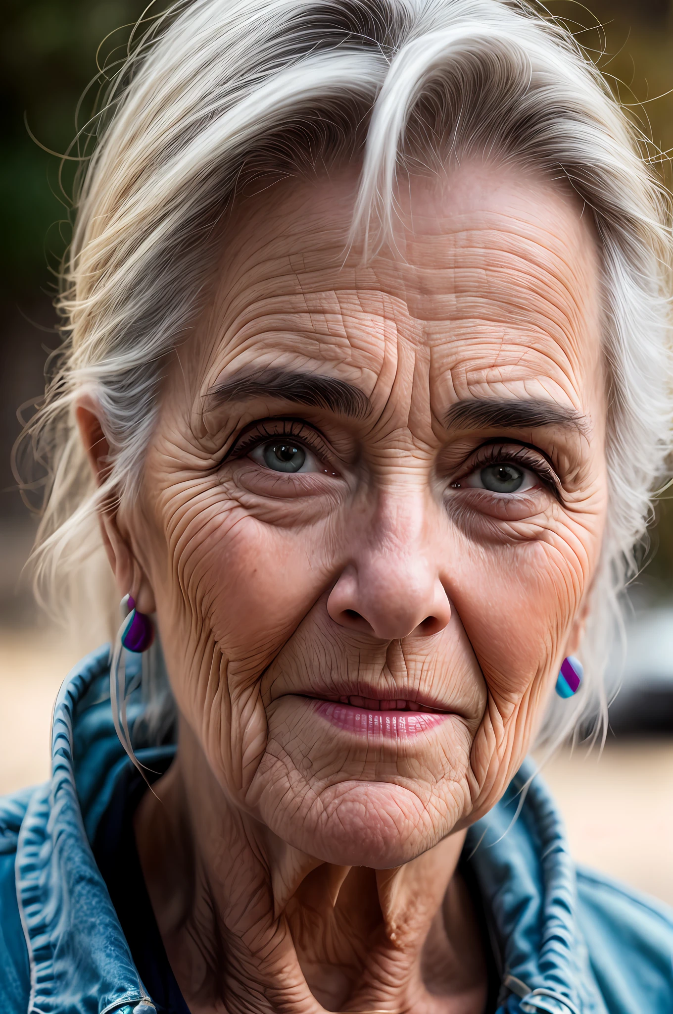 a close up photograph of a beautiful older woman, award winning photo, best quality, portrait, by lee jeffries ,nikon d850 ,film ,stock photograph, kodak 400, f1.6 lens ,(rich colors:1.1) ,hyper realistic, lifelike texture, natural lighting unreal engine, cinestill 800, (100mm lens)