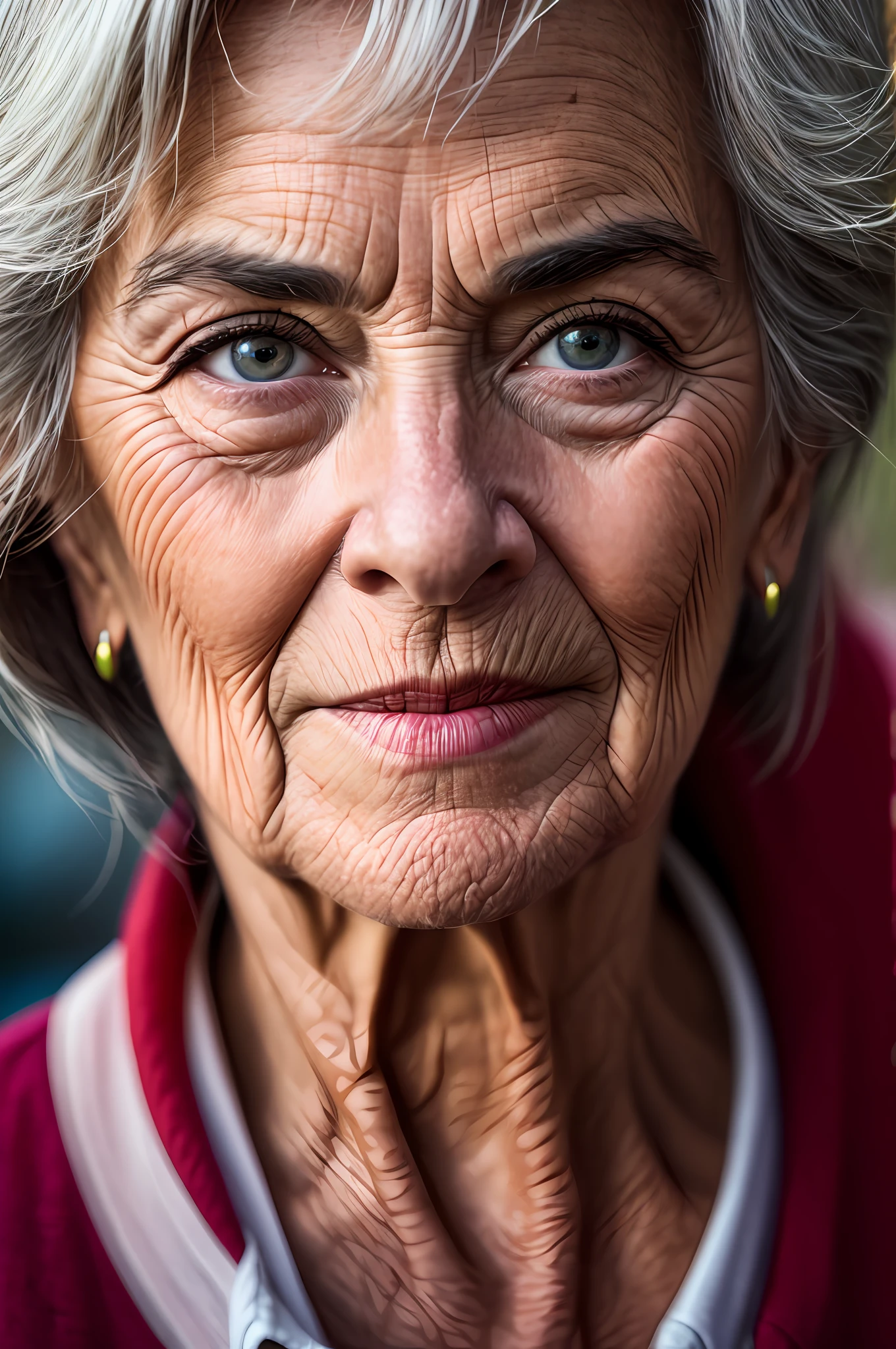 a close up photograph of a beautiful older woman, award winning photo, best quality, portrait, by lee jeffries ,nikon d850 ,film ,stock photograph, kodak 400, f1.6 lens ,(rich colors:1.1) ,hyper realistic, lifelike texture, natural lighting unreal engine, cinestill 800, (100mm lens)