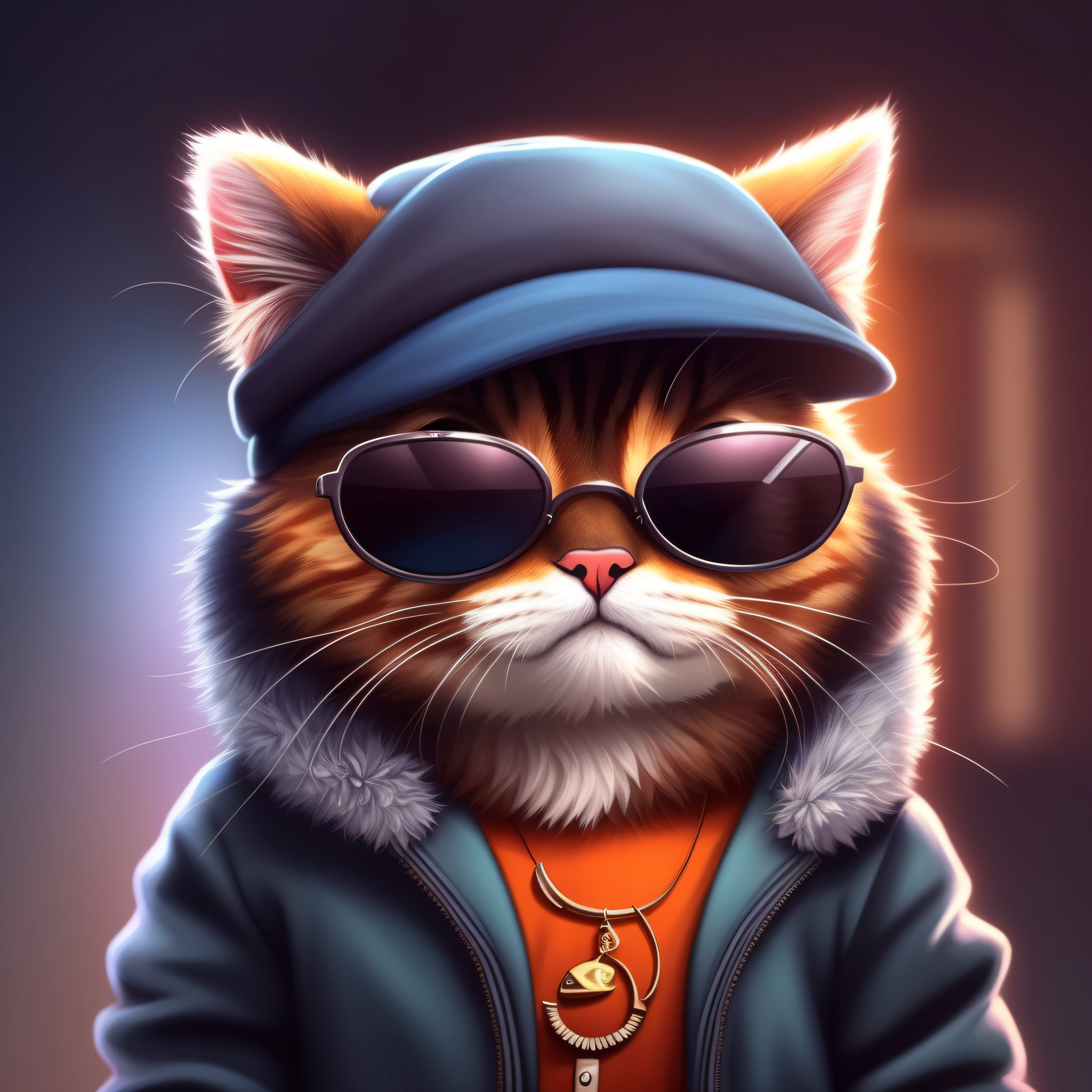 A closeup of a cat wearing a hat and sunglasses, painting digital adorable, arte digital bonito, arte digital detalhada bonito, olhando heckin legal e elegante, arte digital peluda, Gato. pintura digital, anthropomorphic cat, awesome cat, artista peludo, papel de parede de alta qualidade, papel de parede do telefone hd, Arte peluda, Arte digital alucinante, papel de parede do telefone hd, paper awesome wallpaper