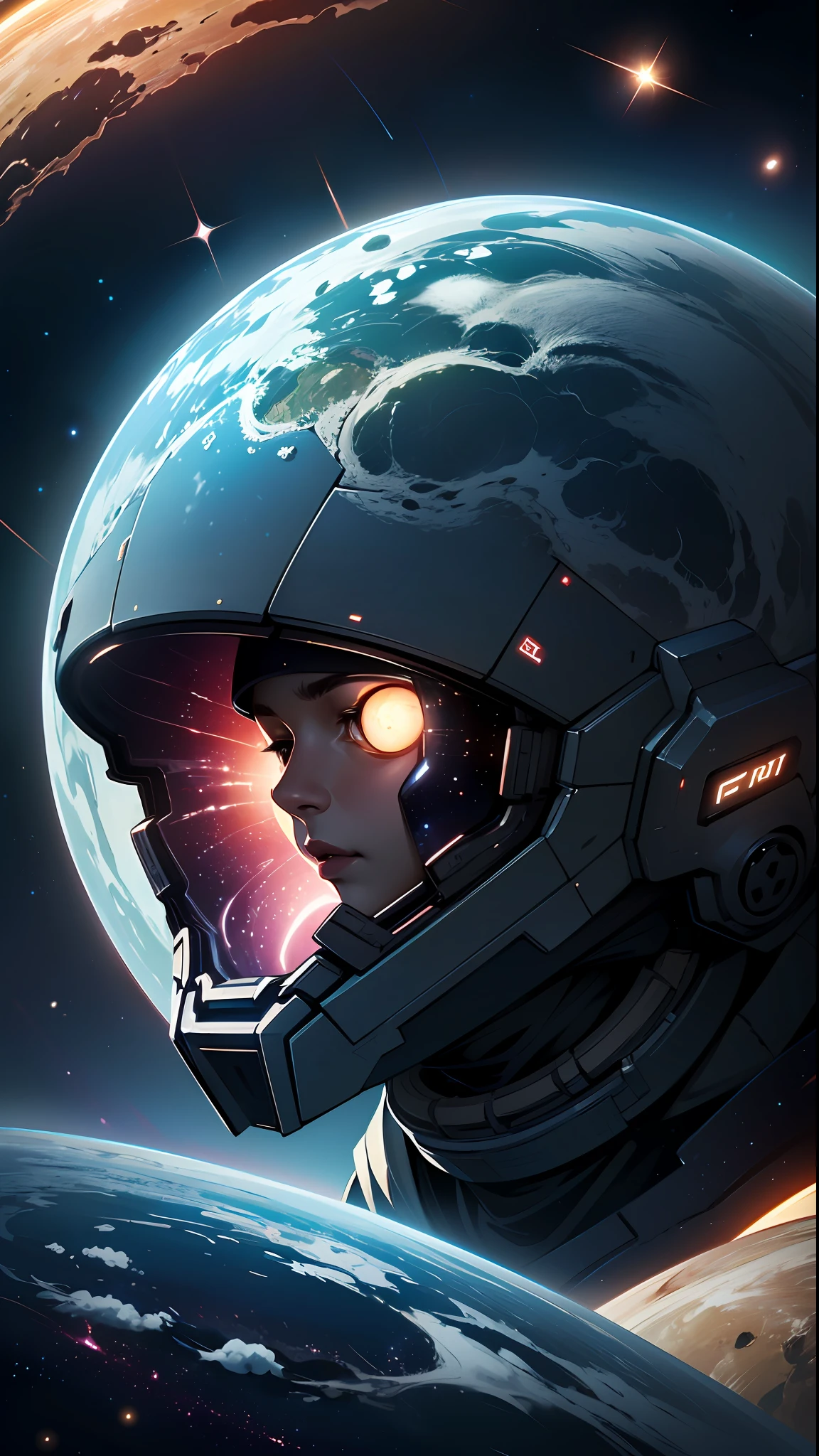 nijistyle,rfktr_technotrex,woman exploring planets, alien worlds, exotic locations, deep space,unkown terrors, galactic, nebulas,stars,fcPortrait