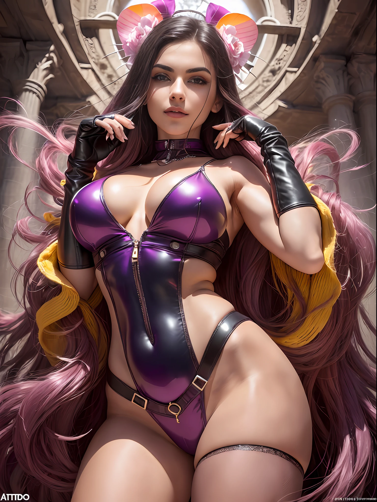 Cara detallada, vientre plano, ombligo, (dynamic pose), (((cuerpo completo))) Underboob, (realista, fotorrealista:1.37), (22 year old woman), perfect ilumination, stunningly beautiful woman, (alta calidad), Altas resoluciones, absurdo, toma desde atras, mujer hermosa:1.3), (cuerpo perfecto, cuerpo extravagante:1.1, Pose sexy:1.1, media sonrisa:0.5, fotorrealista, sombras, nitido, (((portaligas, guantes de seda cubriendo el antebrazo)))