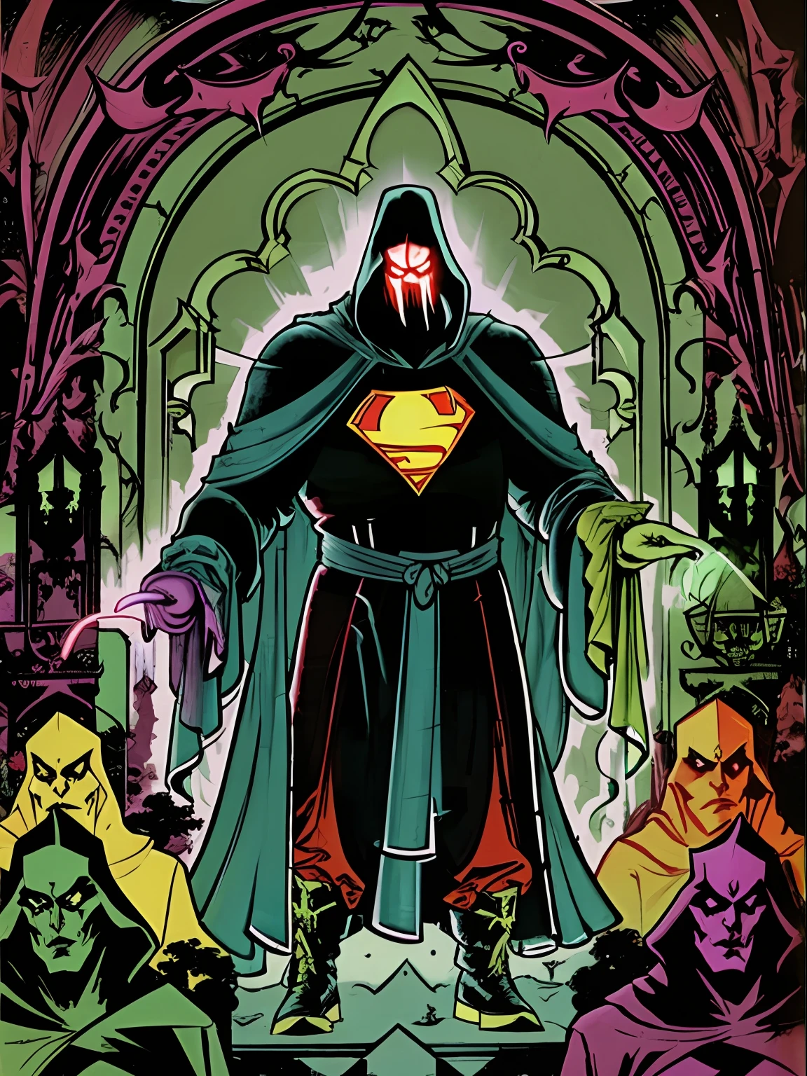 A beautiful aesthetic theme villain of evil ghostface, cores neon, vetor, storybook illustration art, hiper detalhes, Supervillain aesthetics, foco nítido, Denoise, 8k, estilo de arte de desenho bonito, Arte Digital