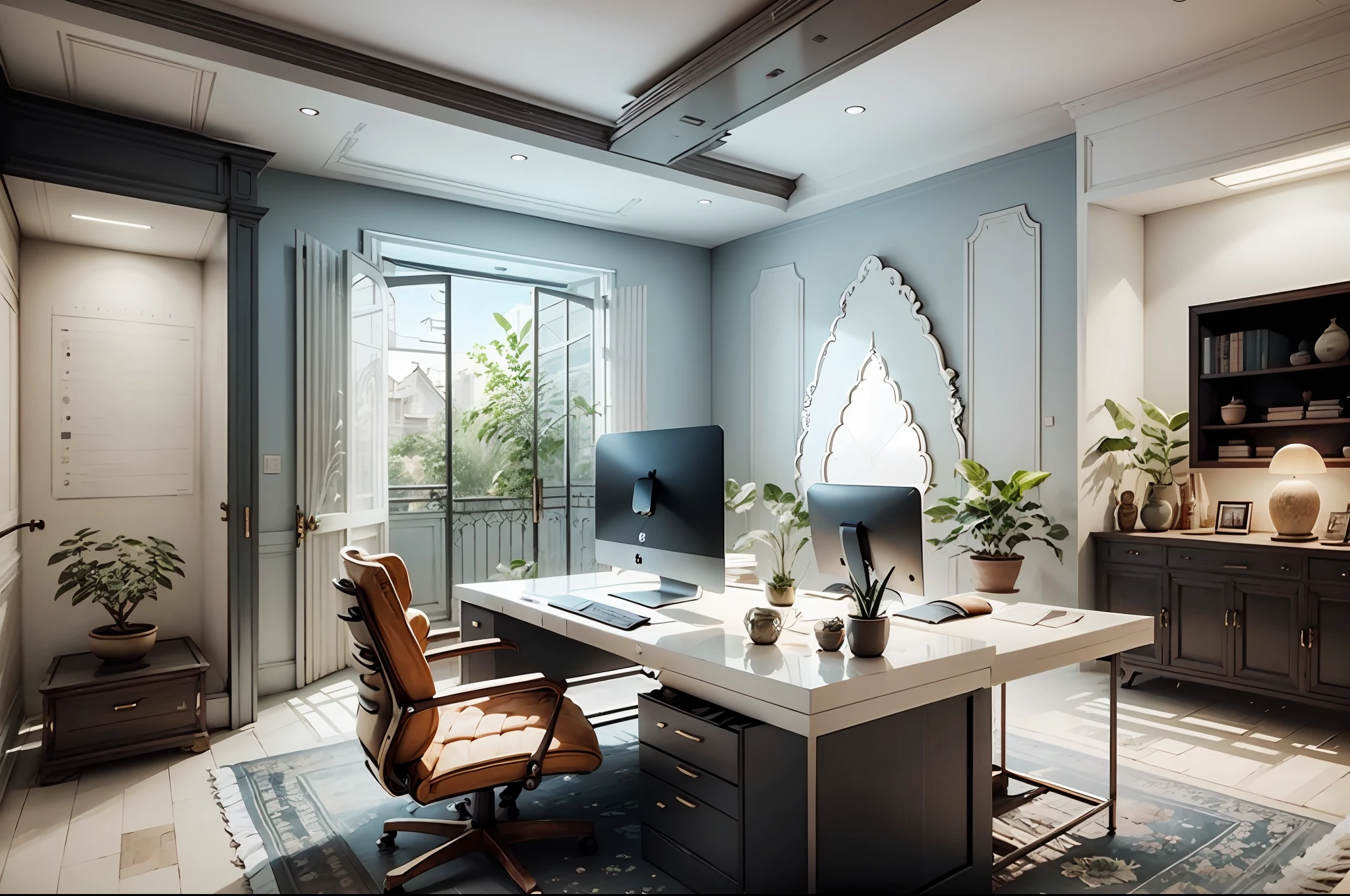 interior design, home office, hyperrealistic --auto --s2