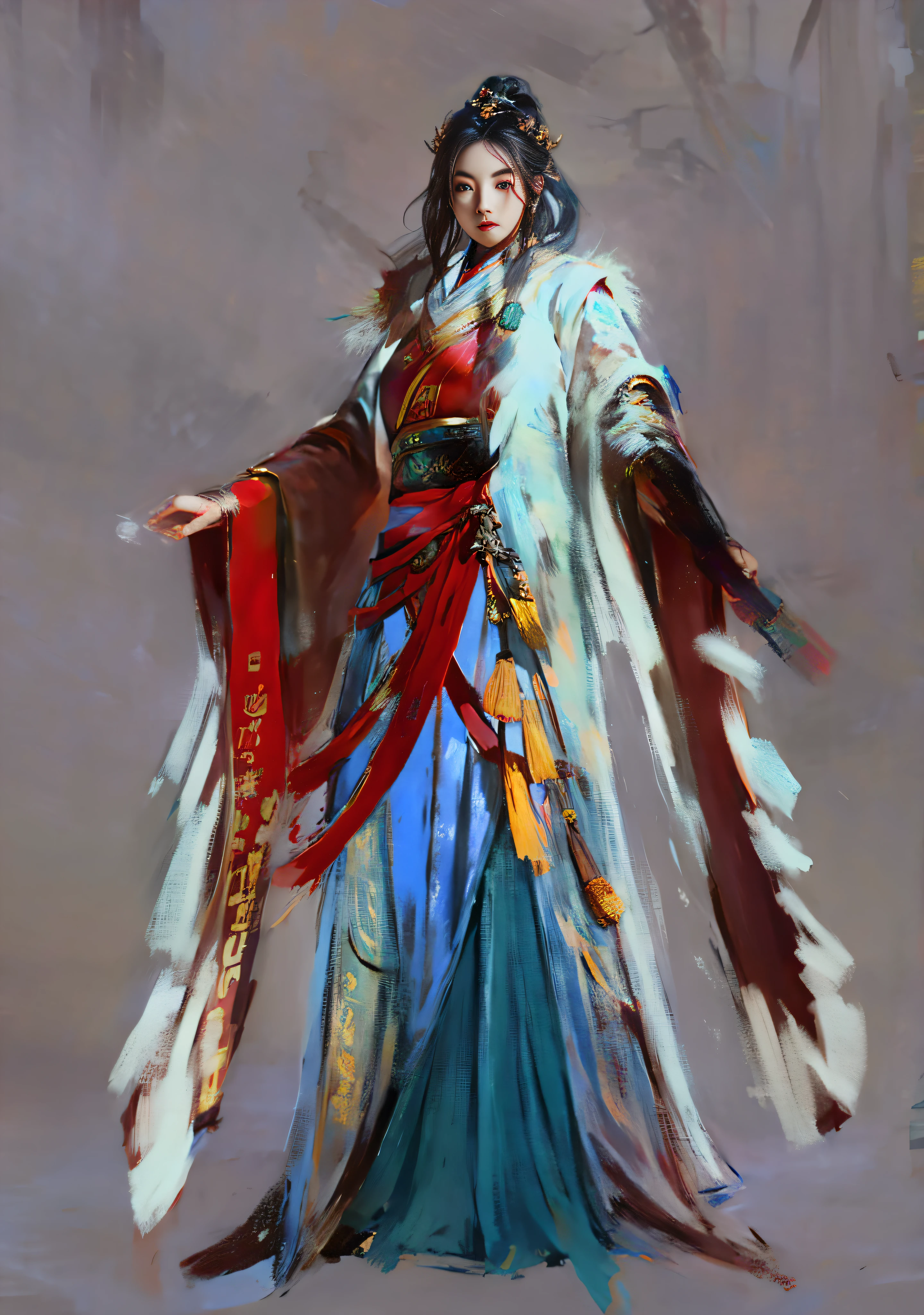 Chinese style girl，feater，ultraclear，Hanfu