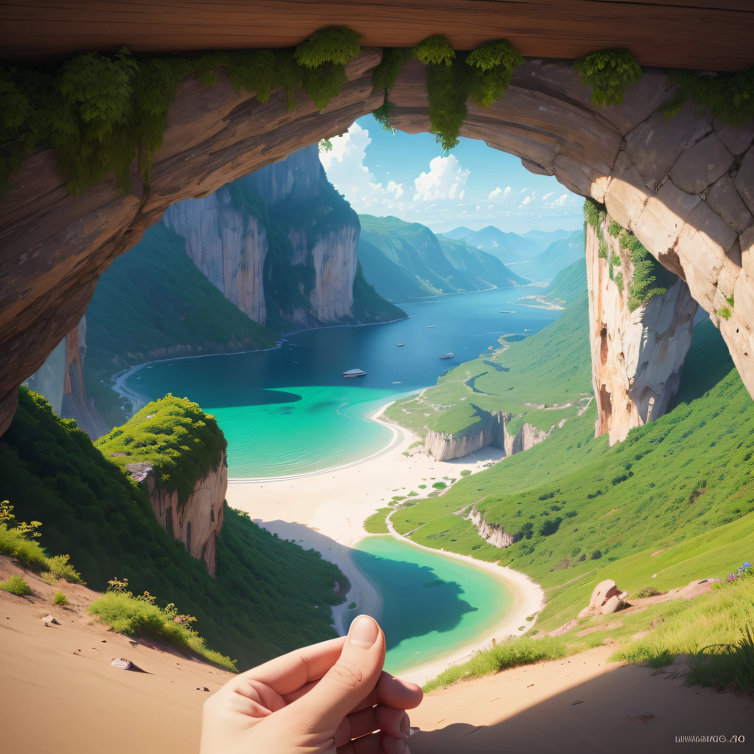 quero uma thumbnail com paisagem realistica de harmonia 2.048 x 1.152 pixels. --auto