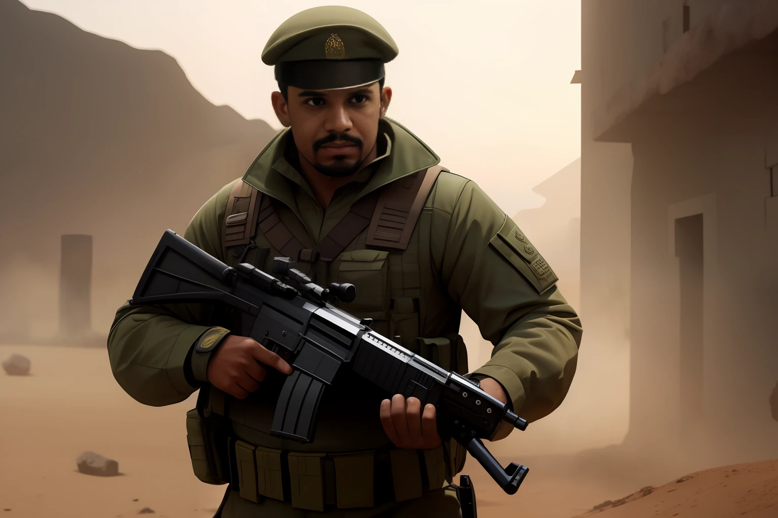 soldado, homem, com uma arma, cinematico, 8k