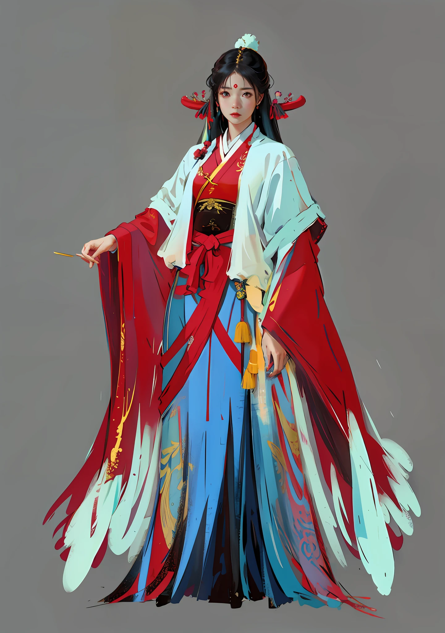 Chinese style girl，feater，ultraclear，Hanfu