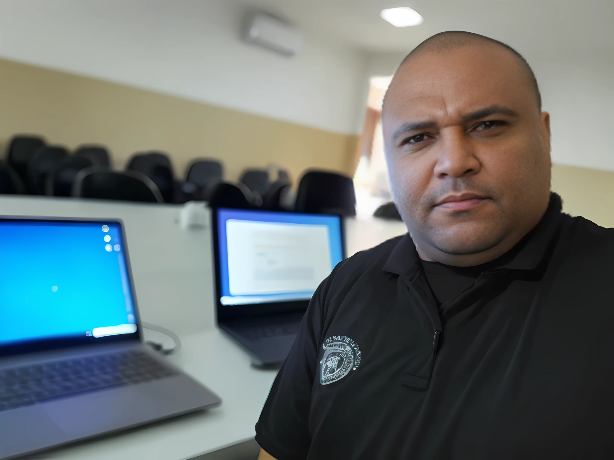 There's a man standing in front of a laptop, edu souza, david rios ferreira, Henry Alvim Correa, gui guimaraes, Emad Mostaque, Alex, Directed by: Ramon Silva, Edon Guraziu, Ronaldo Nazario Fenomeno, na frente de um computador, icaro carvalho, alta qualidade 8k