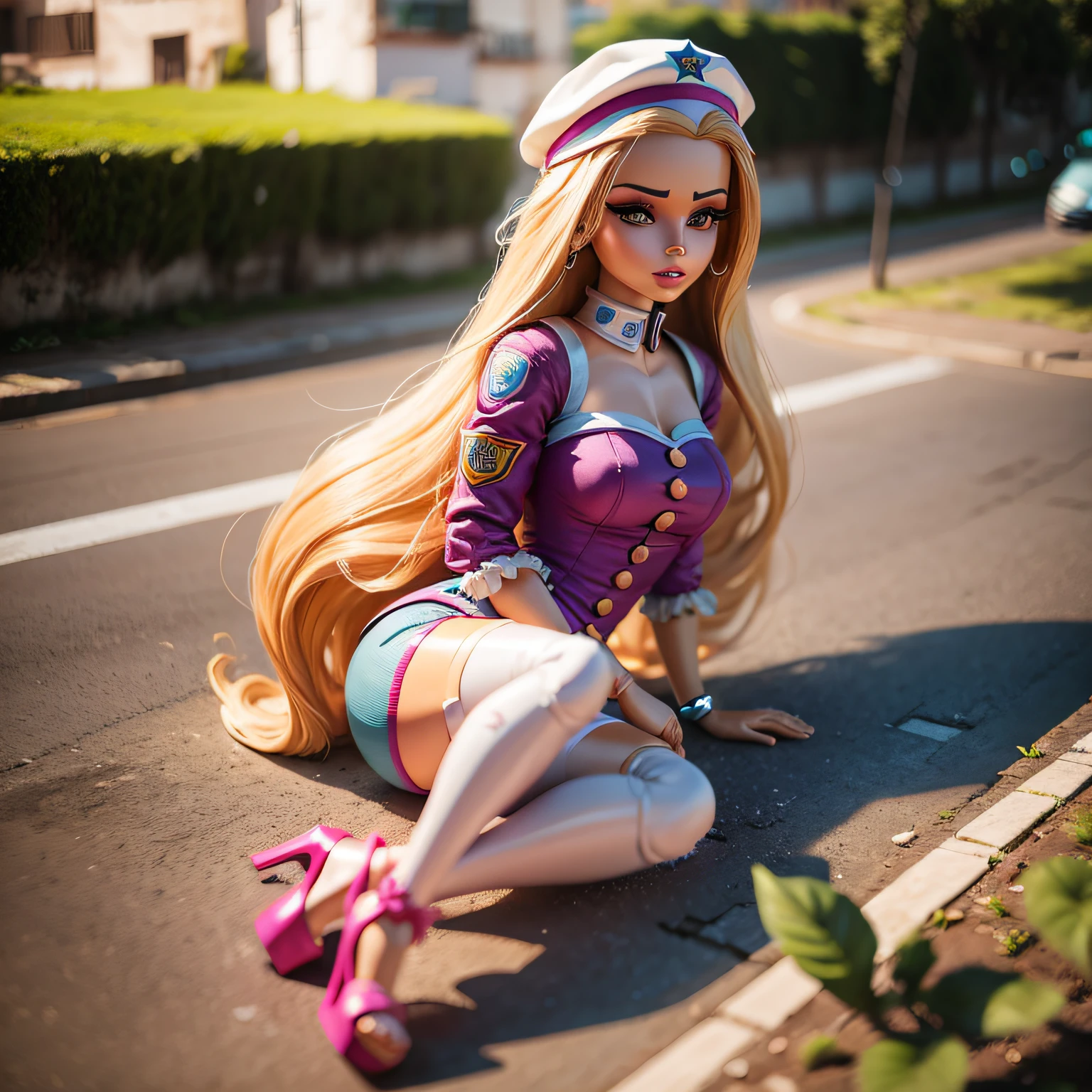 boneca Barbie realista sentada em uma cadeira --auto