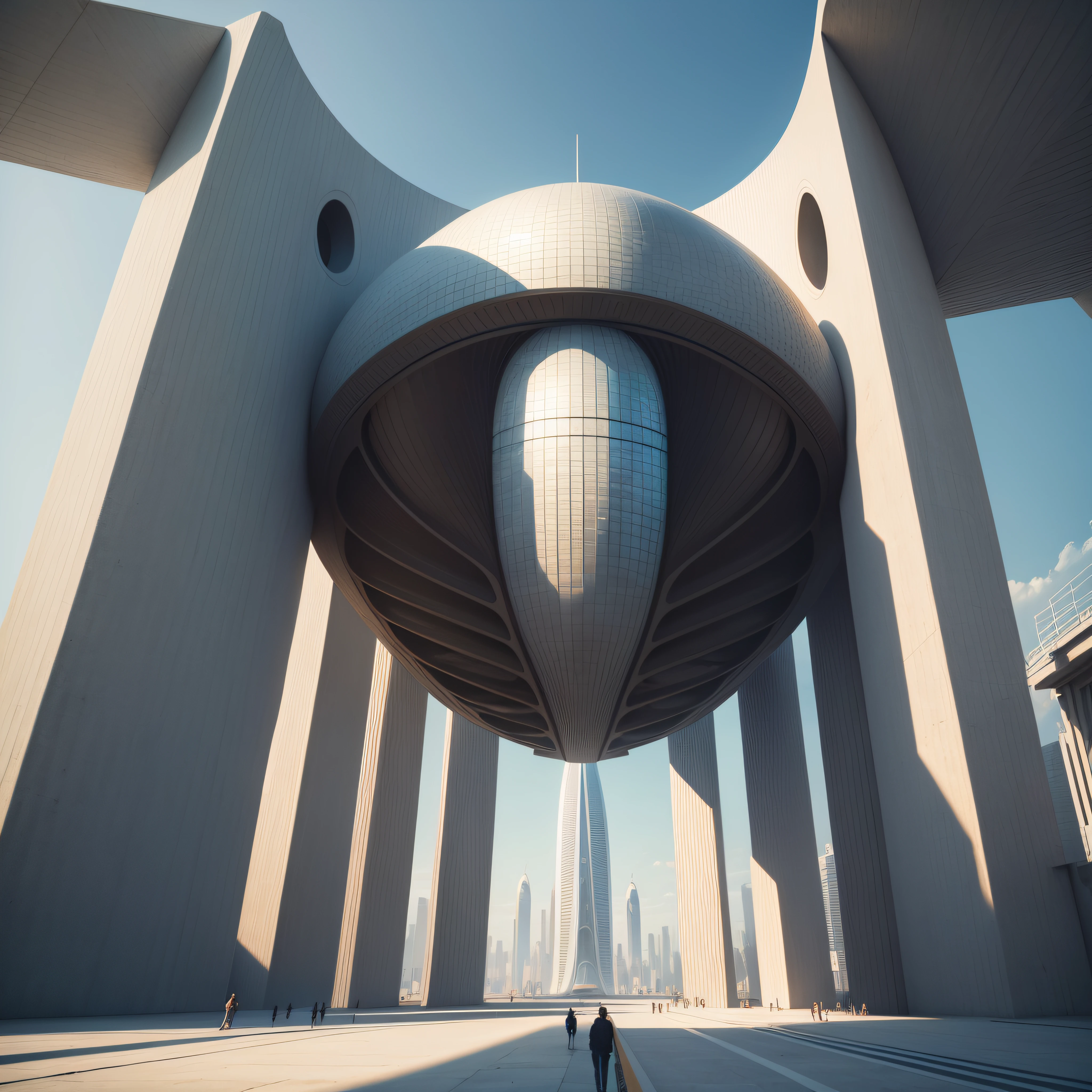obra-prima, melhor qualidade, cidade futurista, parece uma fita gigante retorcida, curvando-se e girando em torno de si mesmo. It is a masterpiece of architecture and engineering, an impressive example of creativity and innovation --auto