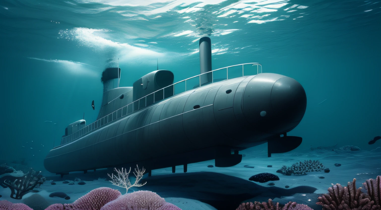 submarine on the seabed