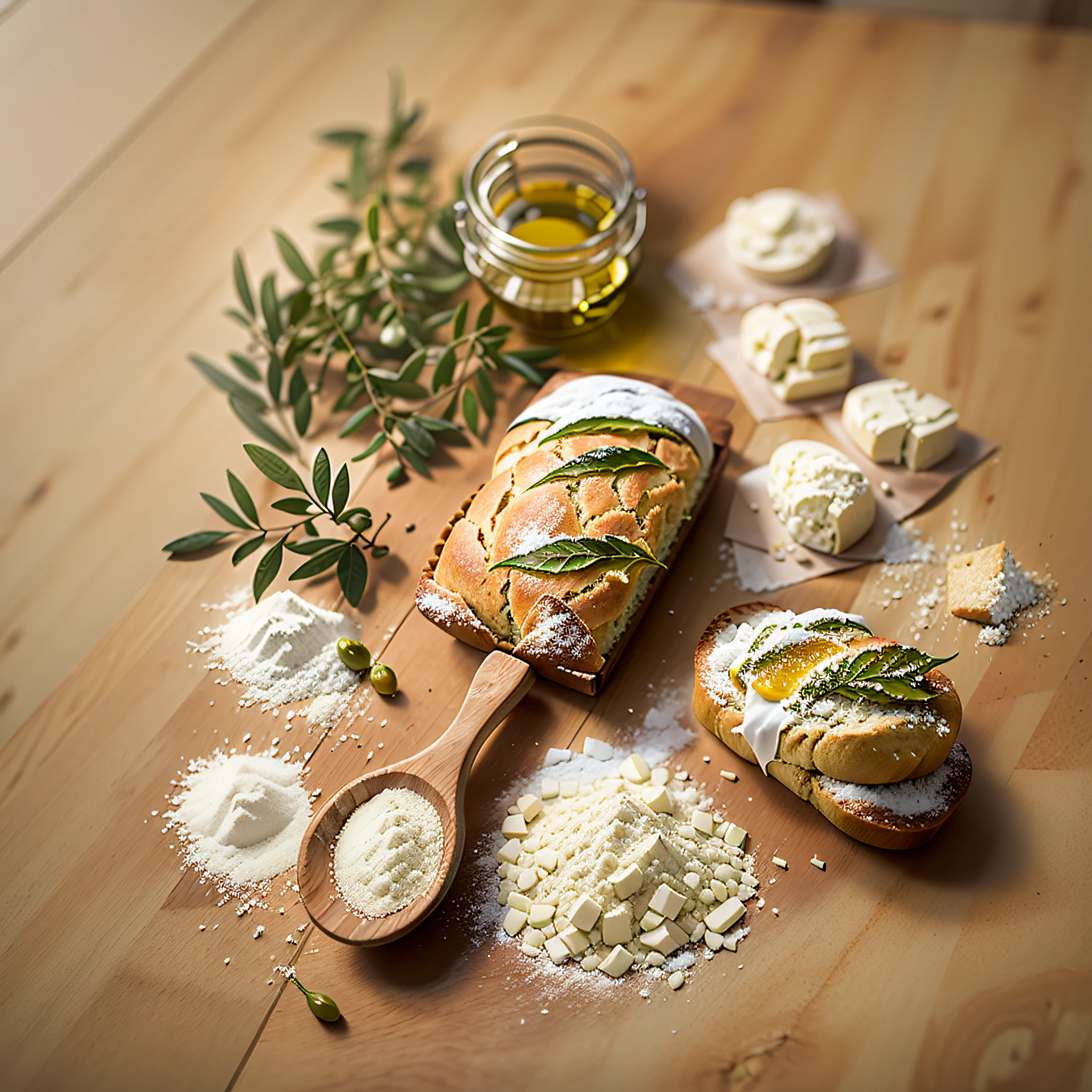 Flour, Bread, Olive oil