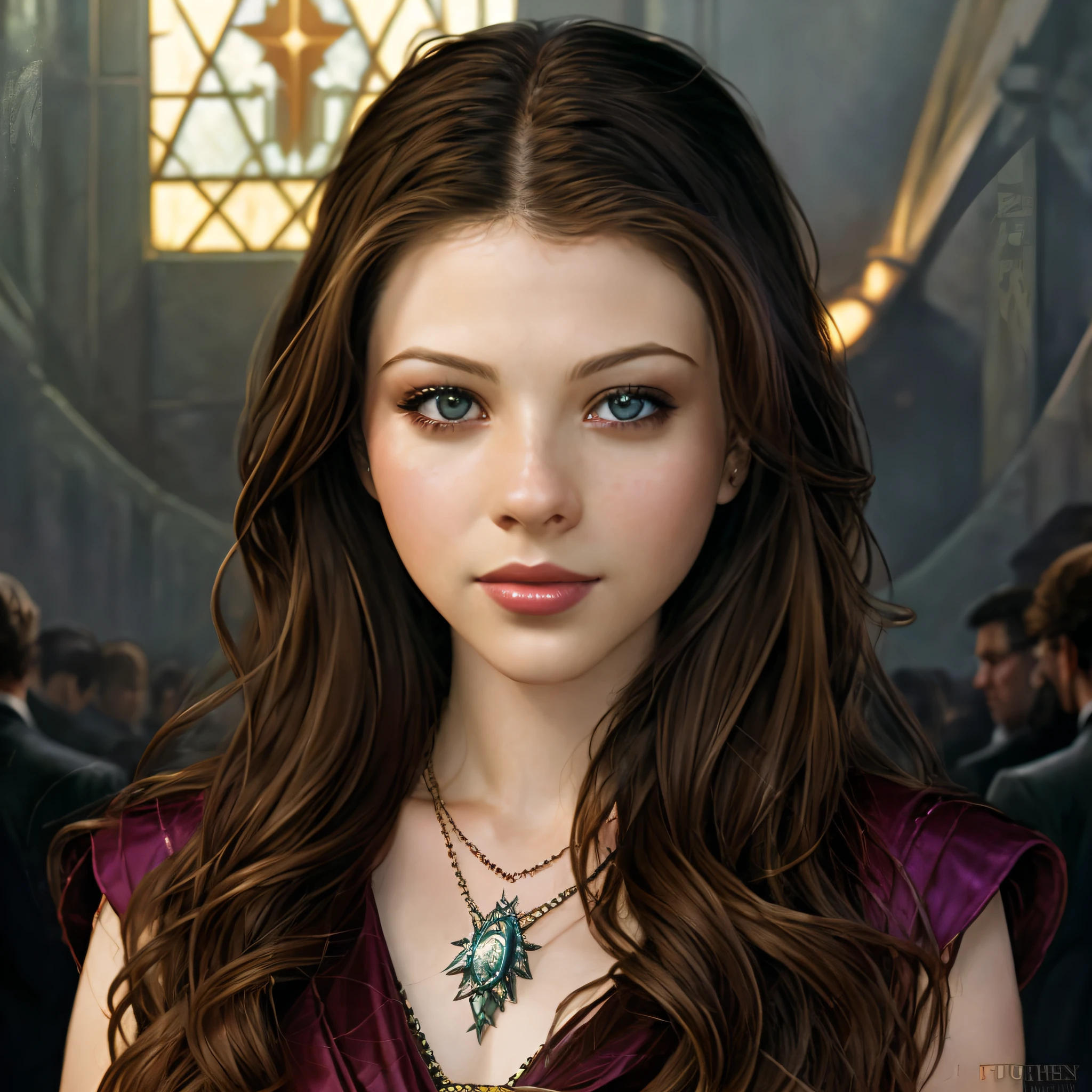 a portrait of michelle trachtenberg,justice society of america, fantasy, sharp focus, intricate, elegant, digital painting, artstation, matte, highly detailed, concept art, illustration, ambient lighting, art by ilya kuvshinov, artgerm, alphonse mucha, and greg rutkowski,