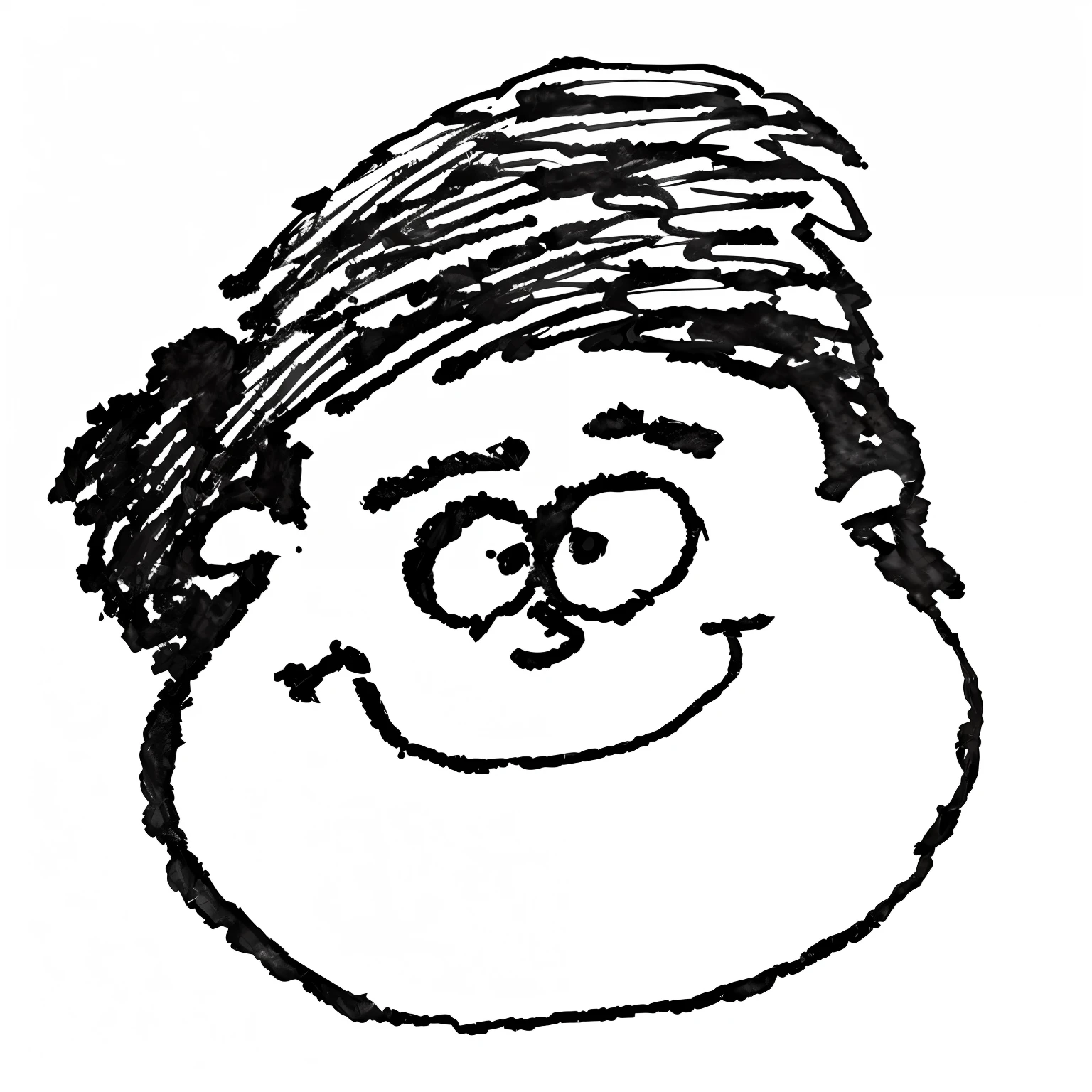 um desenho de um rosto sorridente, Peter Griffin Rosto, direita - meio rosto alegre, cara dos desenhos animados, Penteado Peter Griffin, um personagem baseado em um haggis, com rosto redondo, Pequeno rosto redondo, imagem dos desenhos animados, Pudgy, inspirado em Harry Beckhoff, Directed by: Joe Bowler, BLOB, retrato do homem da cebola, com um rosto redondo, retrato dos desenhos animados, --auto