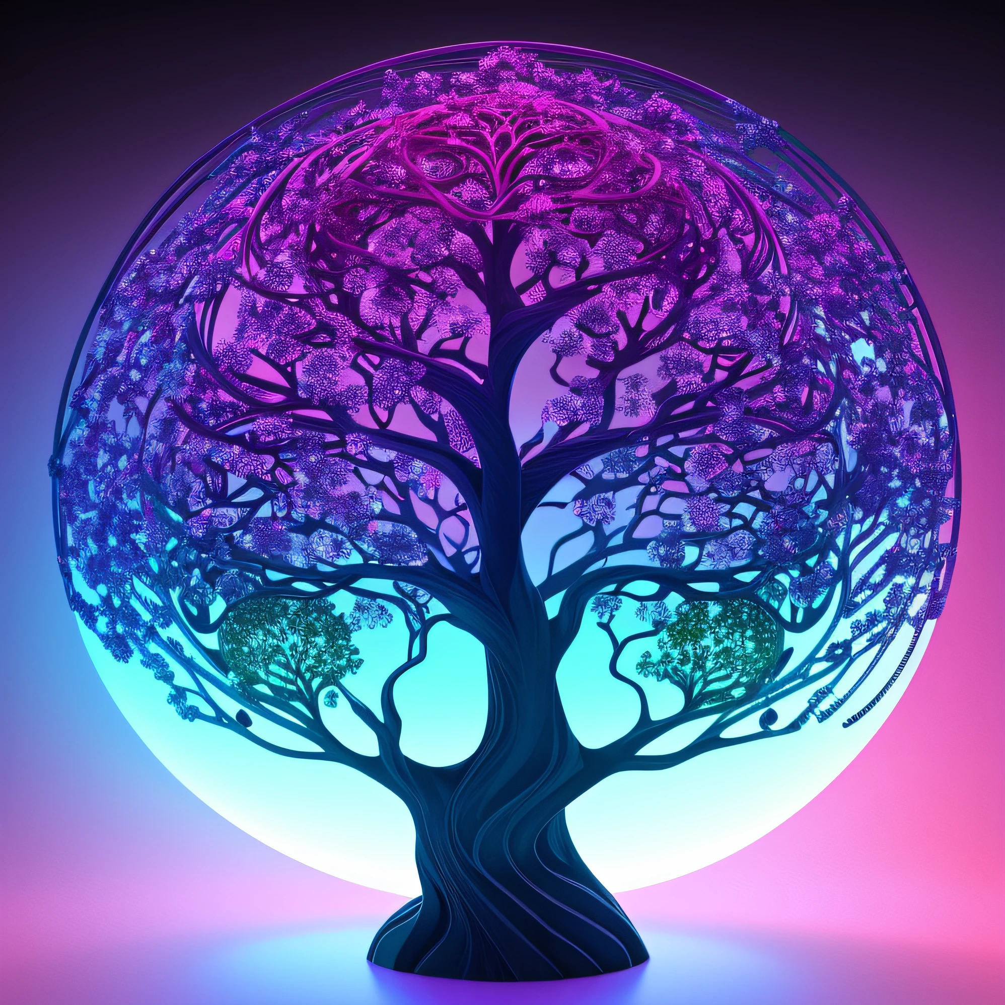 A 3D rendering of a tree of life with an abstract style --auto