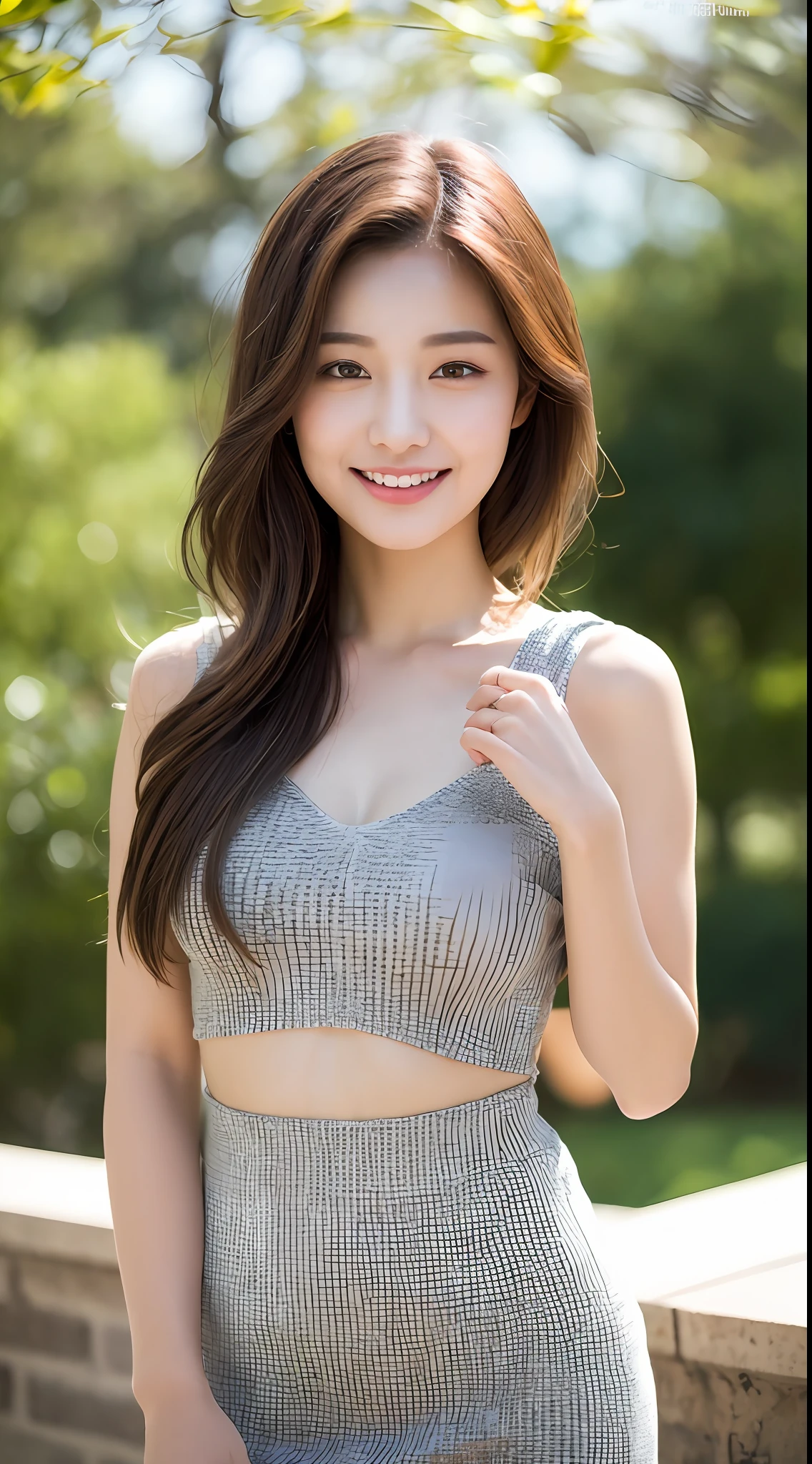 ((Best Quality, 8K, Masterpiece: 1.3)), 1 Girl, Slim Abs Beauty: 1.3, (Hairstyle Brown Hair Shortcut, Big: 1.2), Dress: 1.1, Super Slender Face, Delicate Eyes, Double Eyelids, Smile, Home, Raw Photo