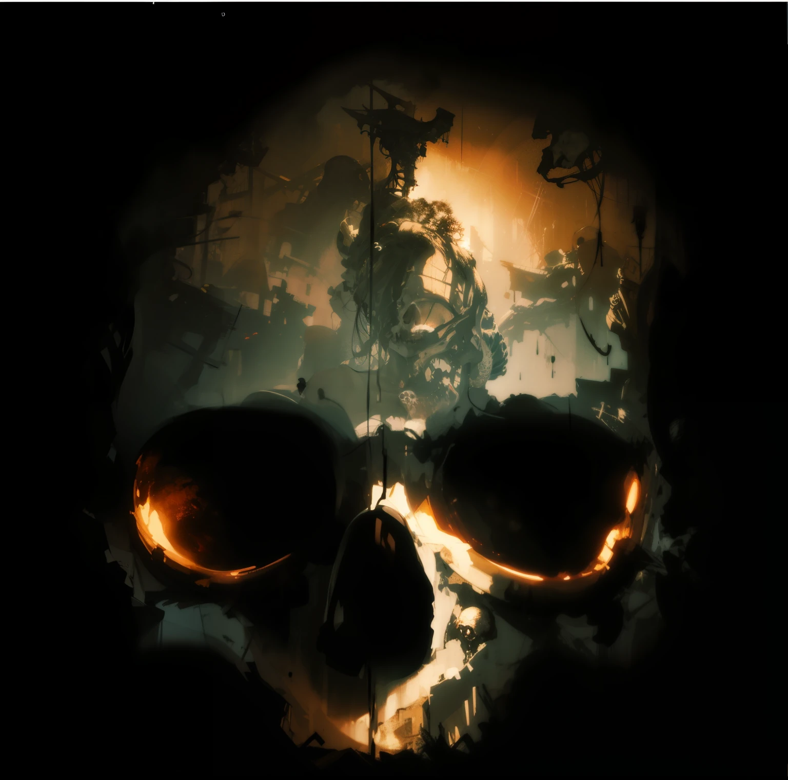 A skull in the style of Salvador Dalí, dramatic cinematic light, 4k, masterpiece
