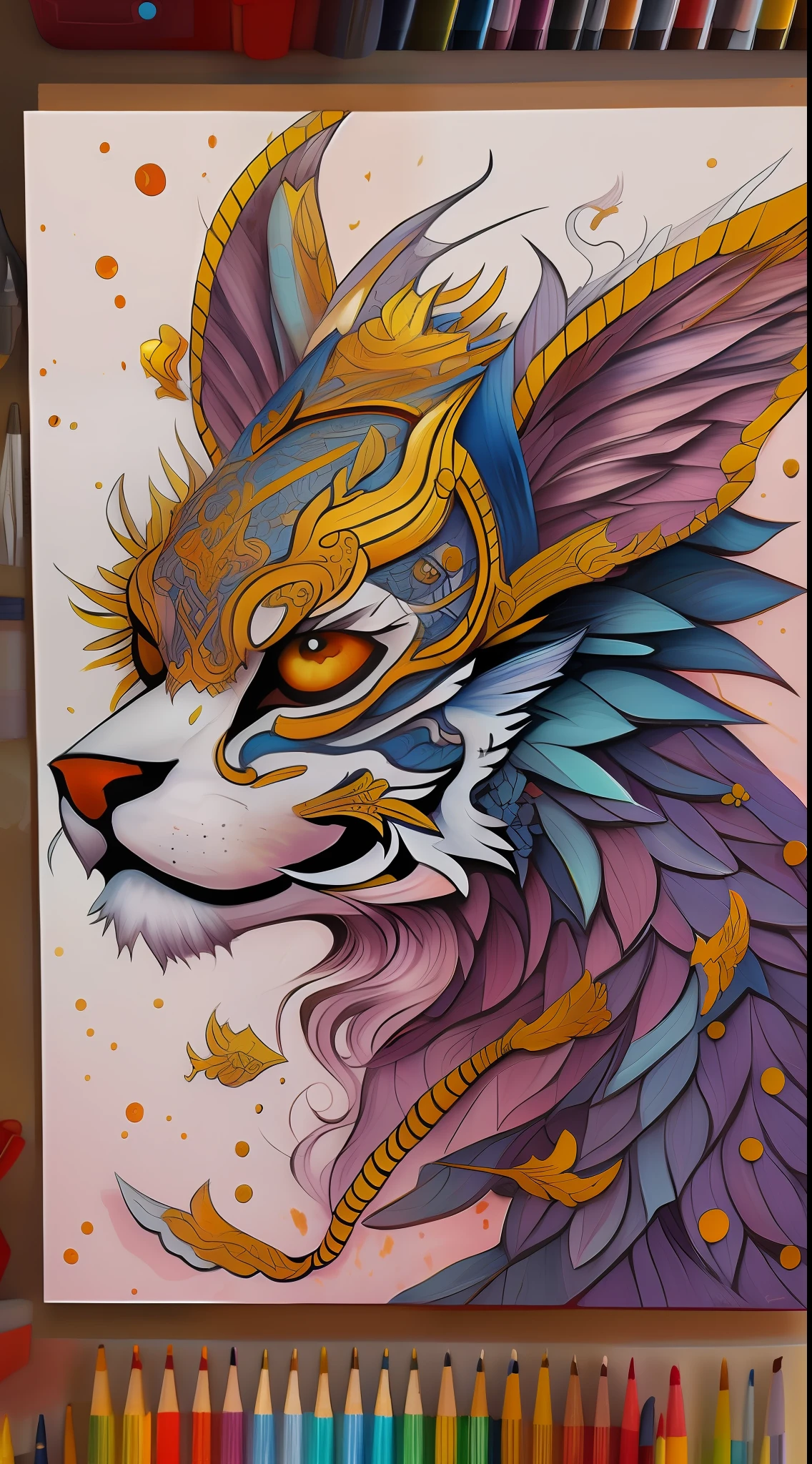 Splash art, a dragon's head, ((fundo creme)), olhos penetrantes, epic instagram, artstation, estilo splash de tinta colorida, contorno, hiperdetalhado intricadamente detalhado, motor irreal, genial, detalhes intrincados, tela inicial, cores complementares, conceito de fantasia arte, 8K分辨率, obra-prima do deviantart, oil-painting, pinceladas pesadas, pingos de tinta, splash arts --auto --s2