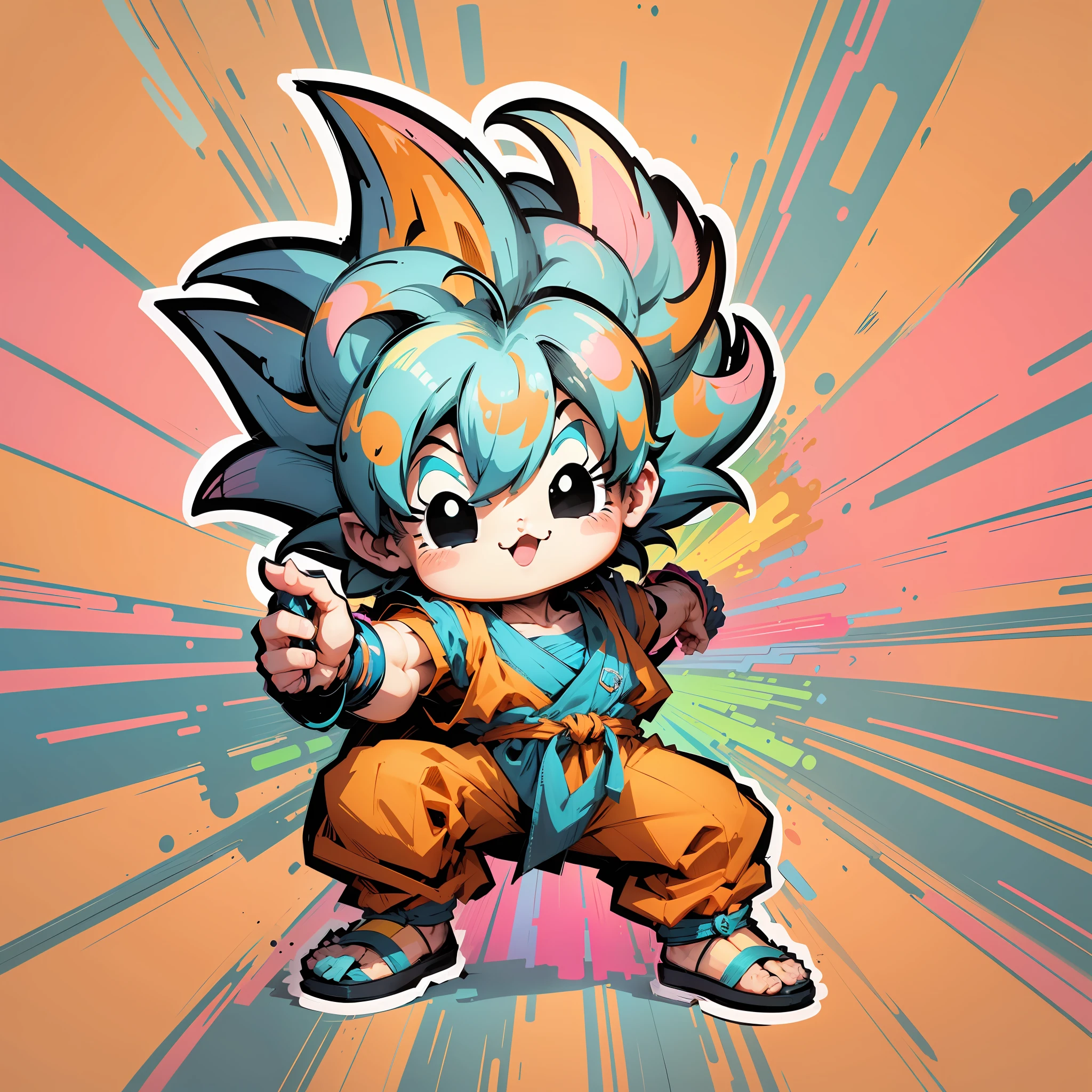 Design de adesivo de recorte Goku com contorno branco em cores brilhantes e vibrantes em adesivos de fundo branco
kawaii Goku, design de adesivo profissional, DESIGN PLANO, linhas vetoriais, colorido --auto --s2