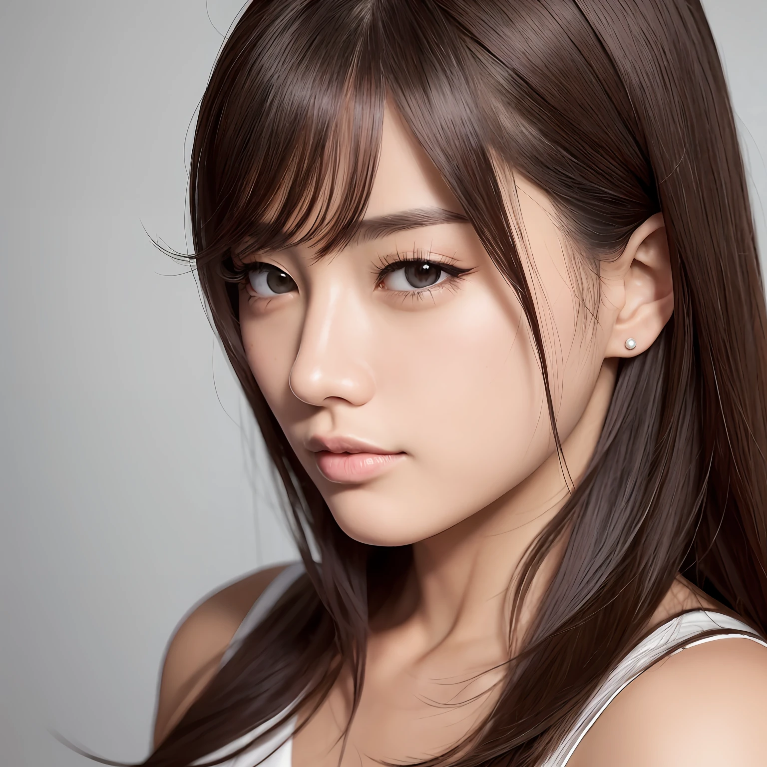 foco nítido:1.2、Woman with personality、suits、Highly detailed facial and skin texture、A detailed eye、二重まぶた、cool --auto