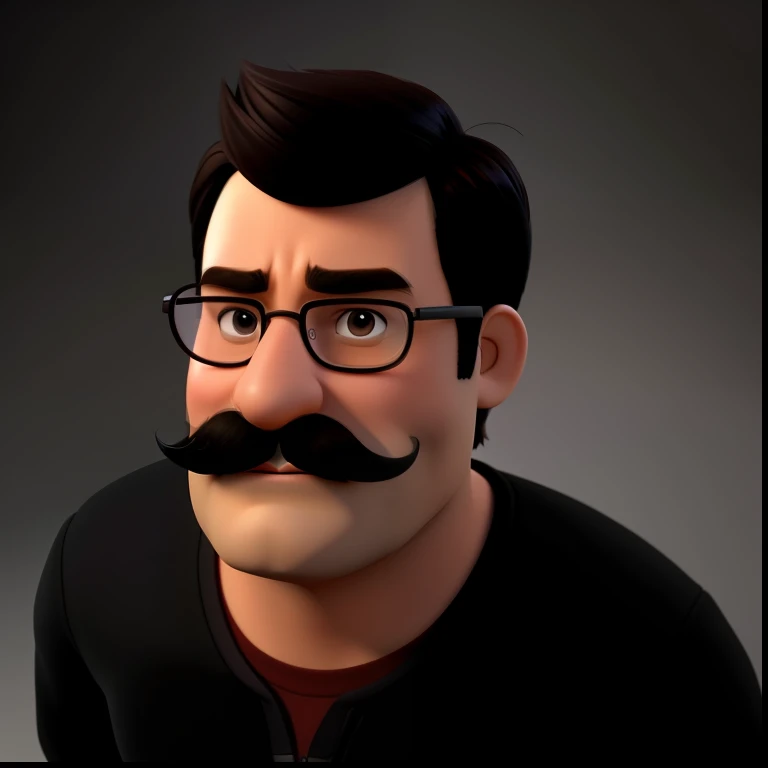 Cartoon man with mustache and glasses standing in front of a gray background, toon render keyshot, pixarman rendering rendering, Personagem altamente detalhado, animation character, Personagem 3D, Personagem 3D, toon rendering, pixar retrato 8 k foto, Arnold Maya render, Pose de personagem, 3 d character render, personagem de desenho animado, pixar rendering, renderizar na pixar, desenho animado altamente detalhado